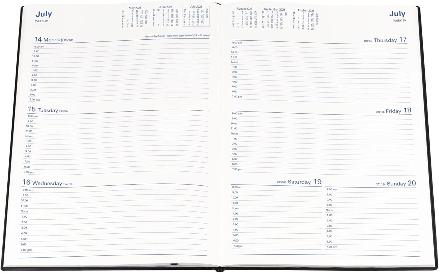 Collins Belmont Desk - A4 Week to View Calendar Year Diary/Planner - 2025 Burgundy