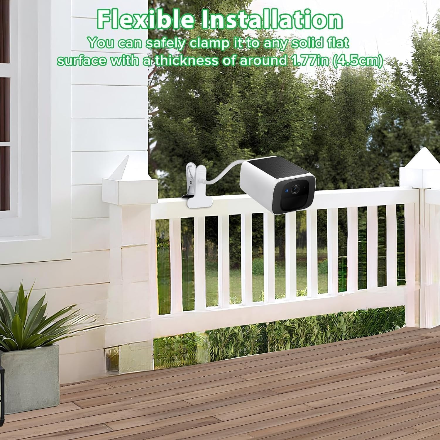 Security Camera Mount for Eufy Solocam S220/C210, Eufycam 2C/2C Pro, 3/S330, 3C/S300 Security Camera and Other Cameras with 1/4 Threaded Hole, Sturdy Flexible Clip Mount without Tools image number 2