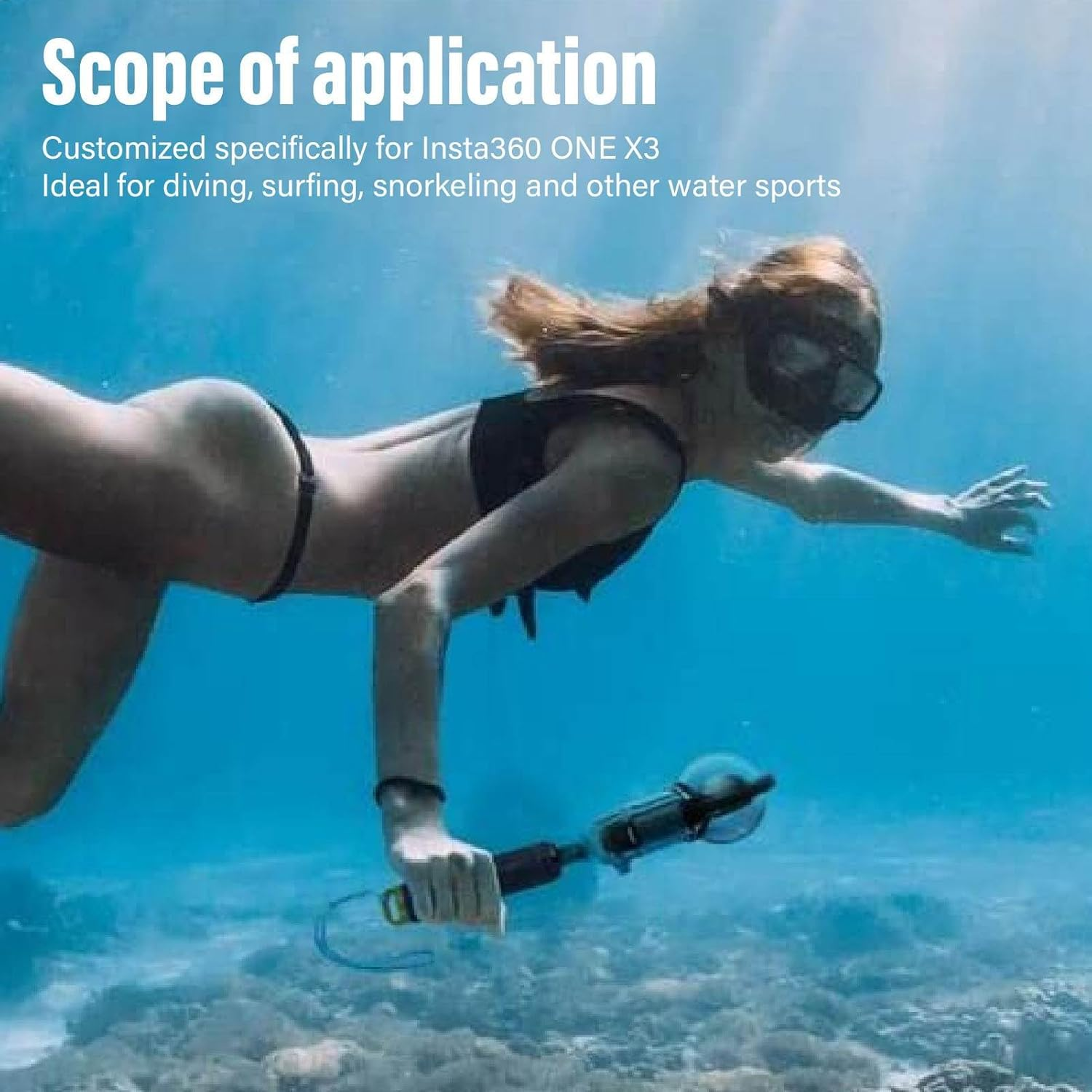 Waterproof Case for Insta360 ONE X3, IPX8 Waterproof Underwater Dive Protective Shell with Bracket Supports 50M/164Ft Deep, Ideal for Diving, Surfing image number 3