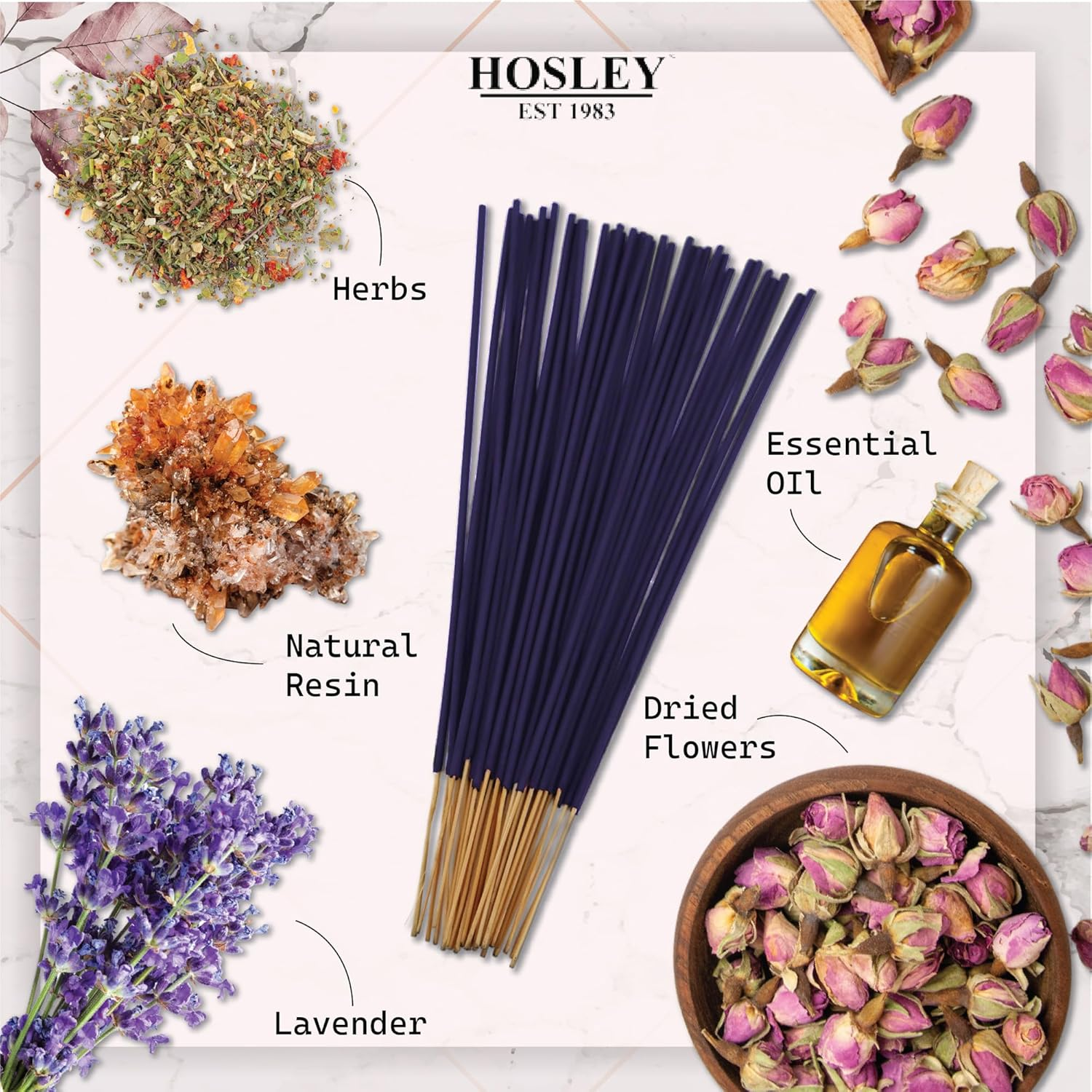 Hosley&reg; 240 Pack of Lavender Fragrance Incense Stick Infused with Essential Oils - Ideal for Wedding, Events, Aromatherapy, Spa, Reiki, Meditation image number 2