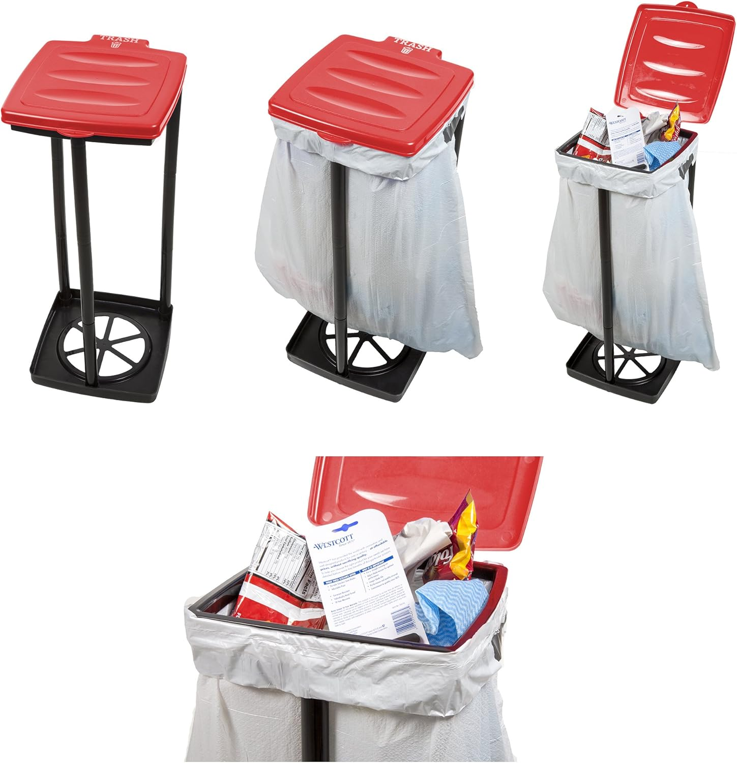 Portable Trash Bag Holder-Collapsible Trashcan for Garbage-Indoor/Outdoor Use Ideal for Camping Recycling and More by Wakeman image number 4