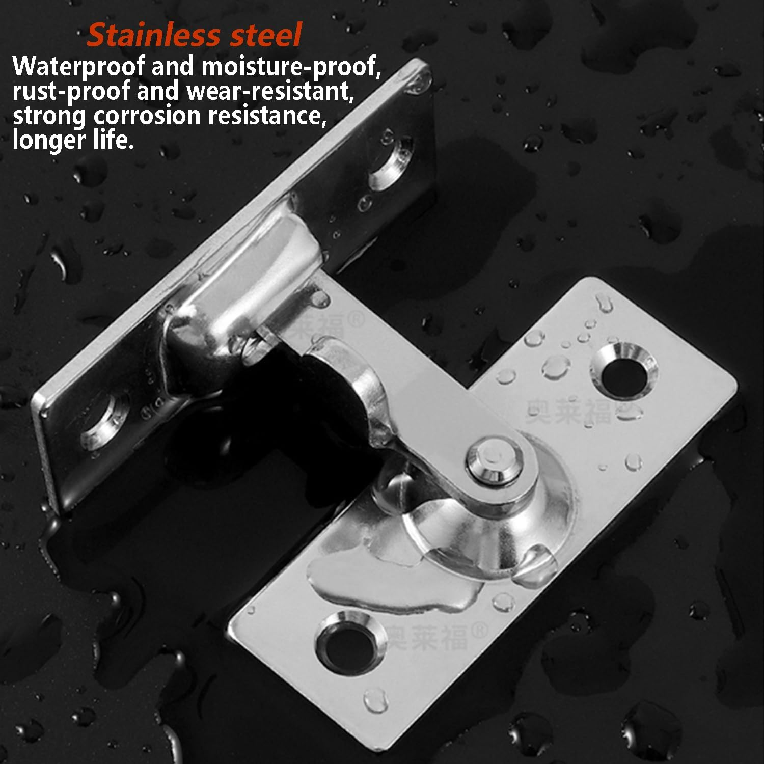 Taicols 90 Degree Door Latch Sliding Door Lock Screen Door Latch Pocket Door Latch,Stainless Steel Safety Angle Locking Latch for Push/Sliding/Barn Door,Right Angle Sliding Door Lock (Silver-4Pcs)