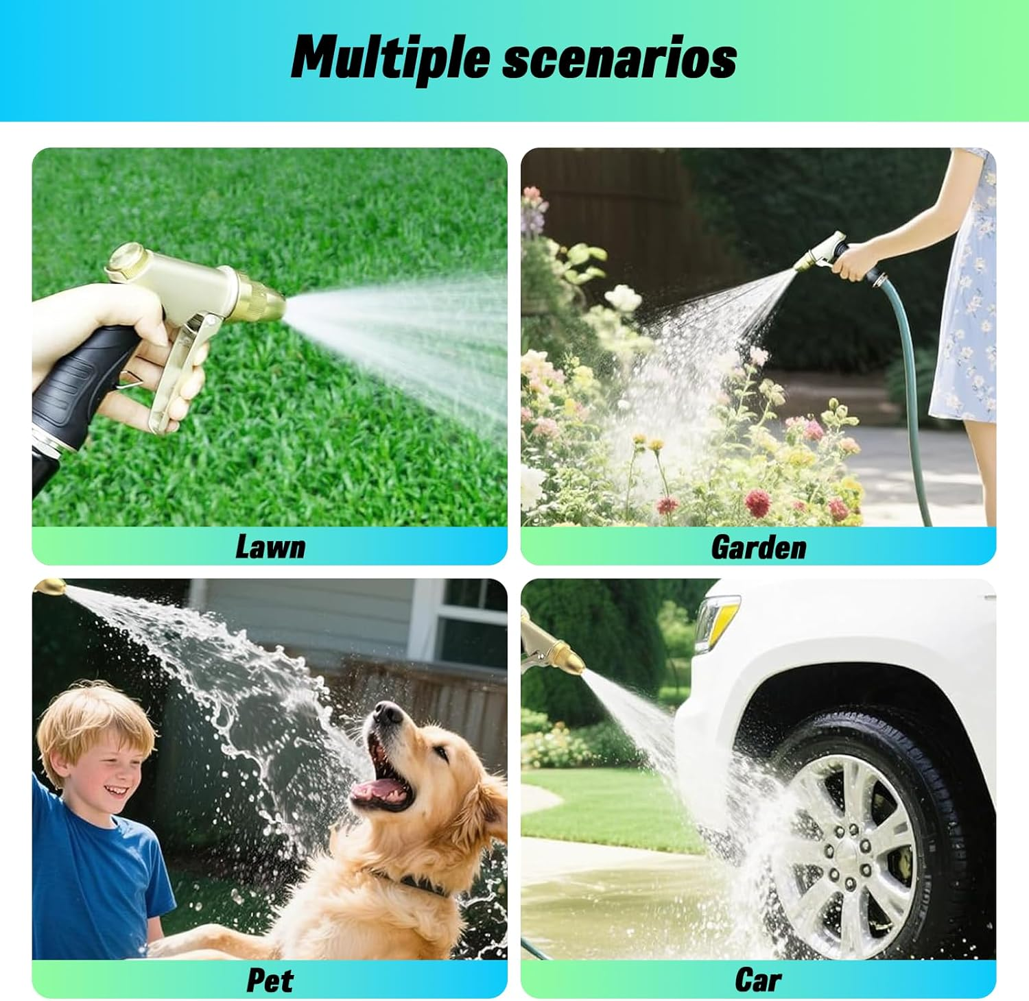 MAEZOE High Pressure Garden Hose Nozzle with Adjustable Spray Patterns for Car Wash, Garden and Outdoor Use image number 6