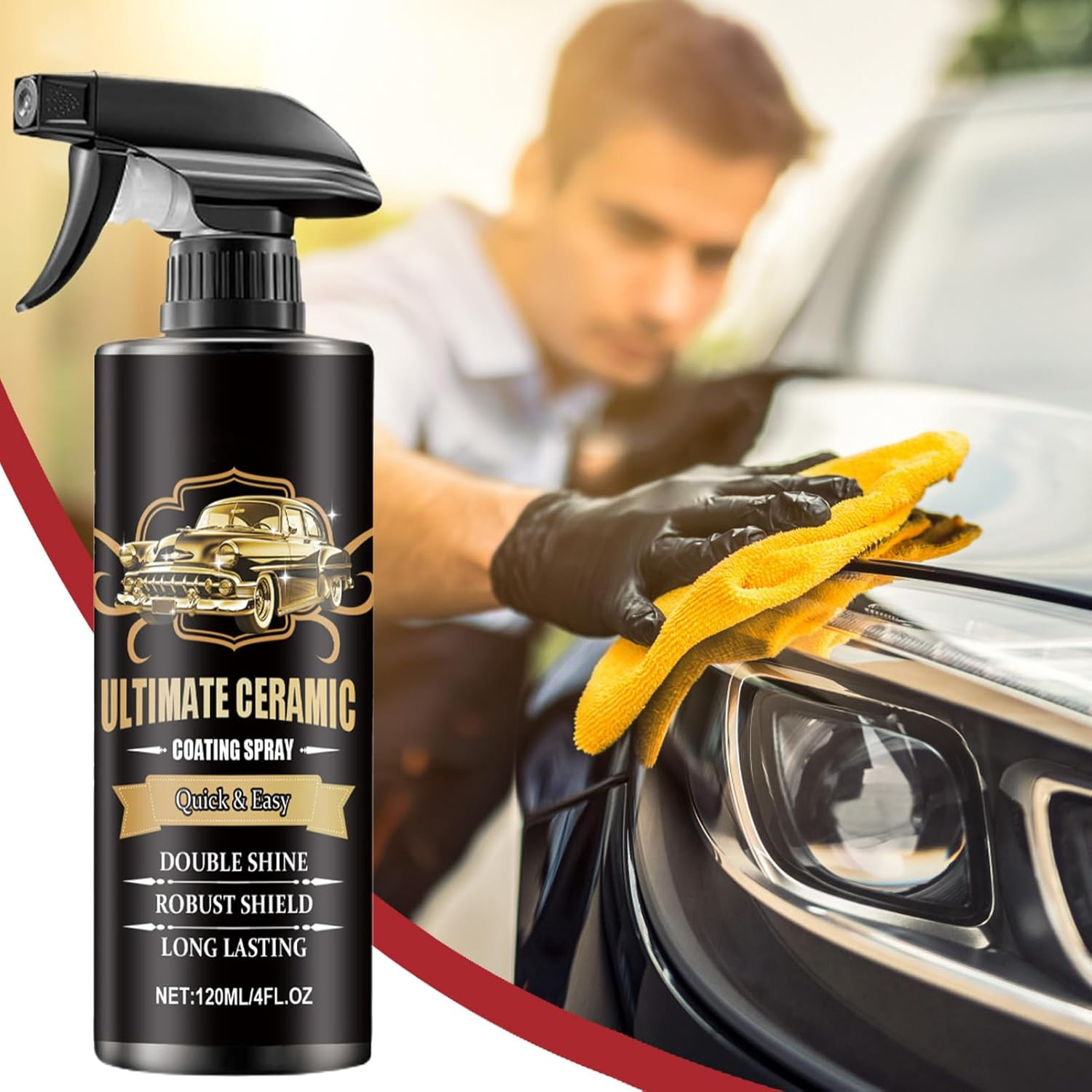 Ceramic Coating for Cars, 120Ml Car Ceramic Coating Spray, Automotive Polish, Scratch Removers & Waxes for Truck Headlight Trim RV Marine Windshield Motorcycle image number 5