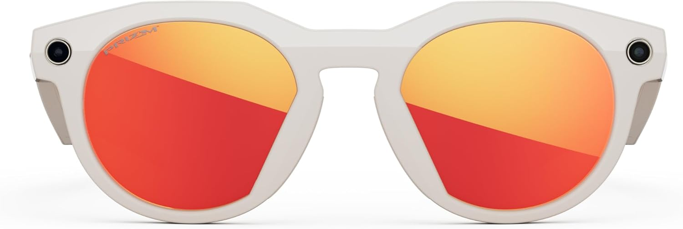 Oakley | Meta HSTN - with Meta AI, Audio, Photo, Video Compatibility - Warm Grey, Prizm Ruby - Black/Clear image number 4