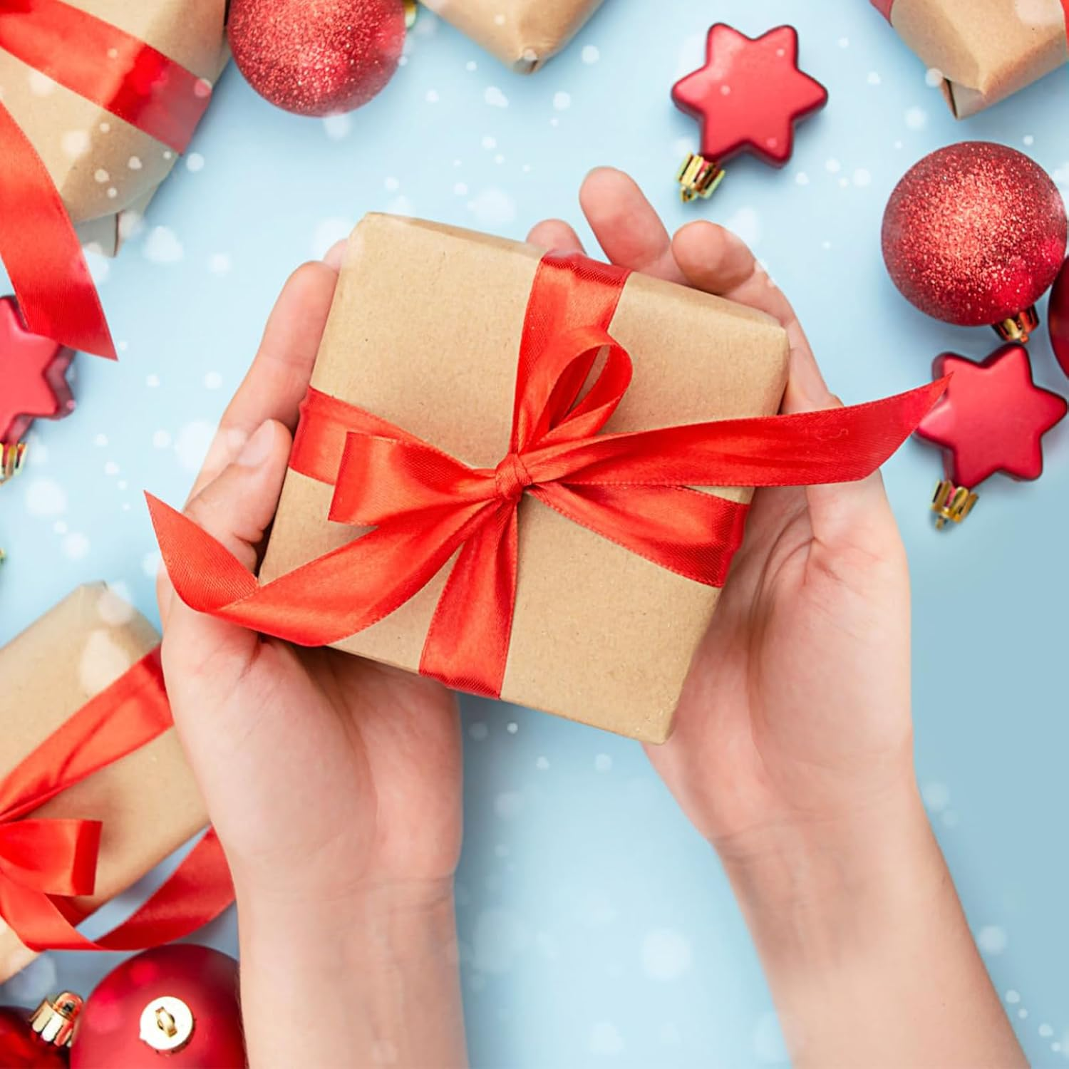 Gliberli Turquoise Satin Ribbon 5/8 Inch X 100 Yards Fabric Large Ribbons for Gift Wrapping Bows Bouquet Sewing Craft Home Decor Hair Floral image number 2