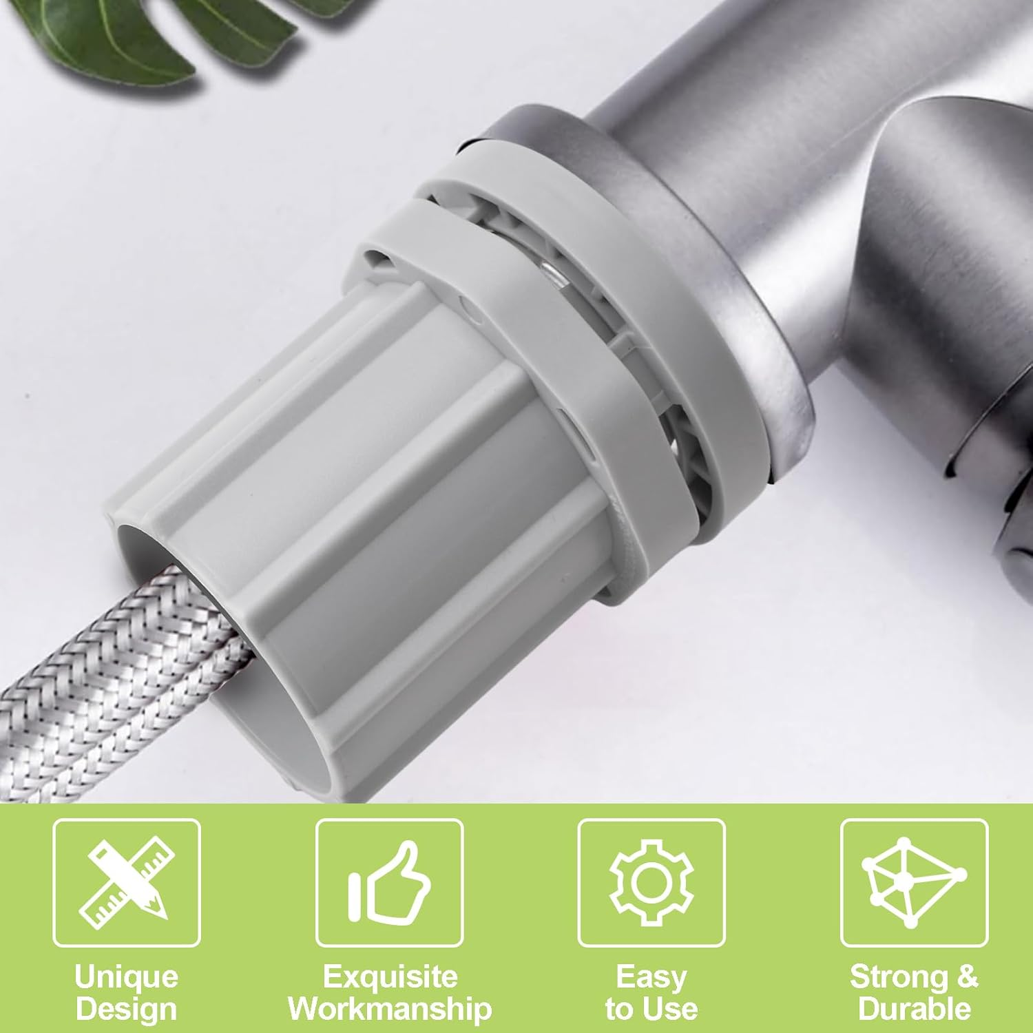 UFURMATE Tap Mounting Nut, 2 Pieces ABS Plastic Tap Lock Nuts Quick Installation Faucet Anti-Loosening Nut Hot Cold Water Tap Lock Nuts for Kitchen Bathroom (32 Mm) image number 1