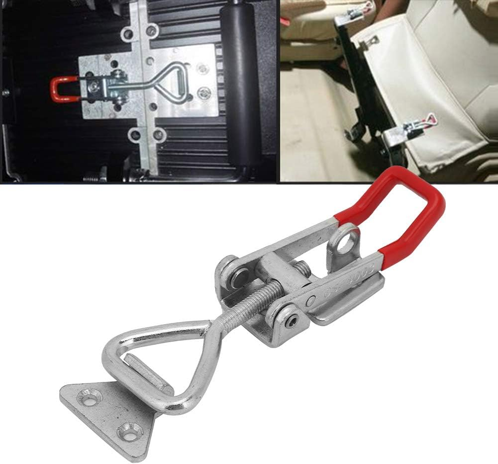 Joyzan Pull Latch, Toggle Clamp Latch Tool Box Latches Buckle Clamps Steel Catch Clip Tire Carrier Jig Wood Smoker Heavy Duty Large Holding Capacity for Industrial Equiipment Boxcar Lid Door, Silver image number 6