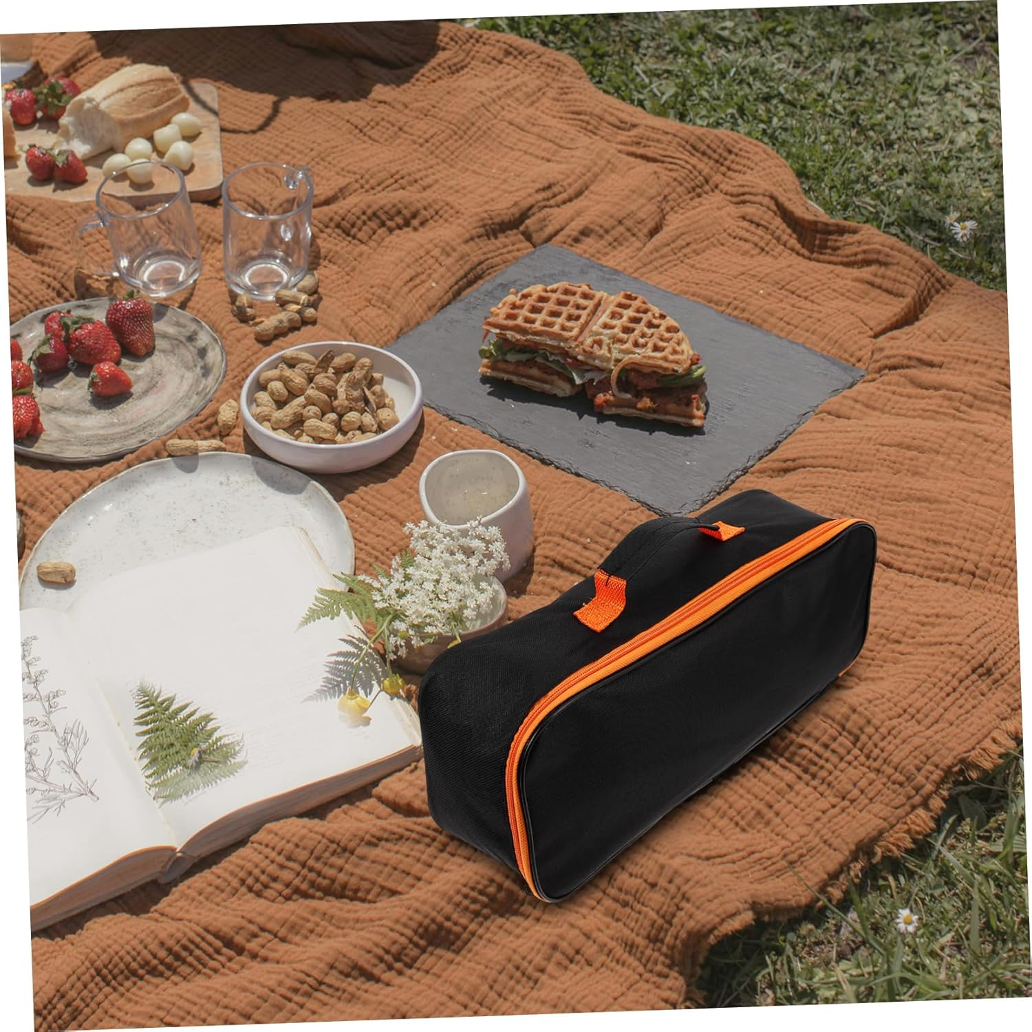 INOOMP Outdoor Grill Tool Storage Bag BBQ Tool Storage Handle Portable BBQ Grill Grill Camping Utensil Bag image number 5