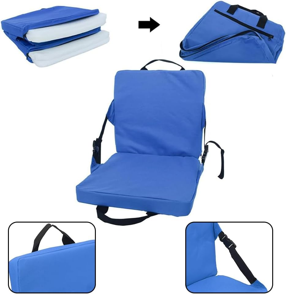 Folding Stadium Cushion,Outdoor Padded Floor Chair,Comfortable Outdoor Padding,Thickened Cushion,Mat with Backrest,Portable Floor Mats,For Camping,Picnic,Stadium image number 3