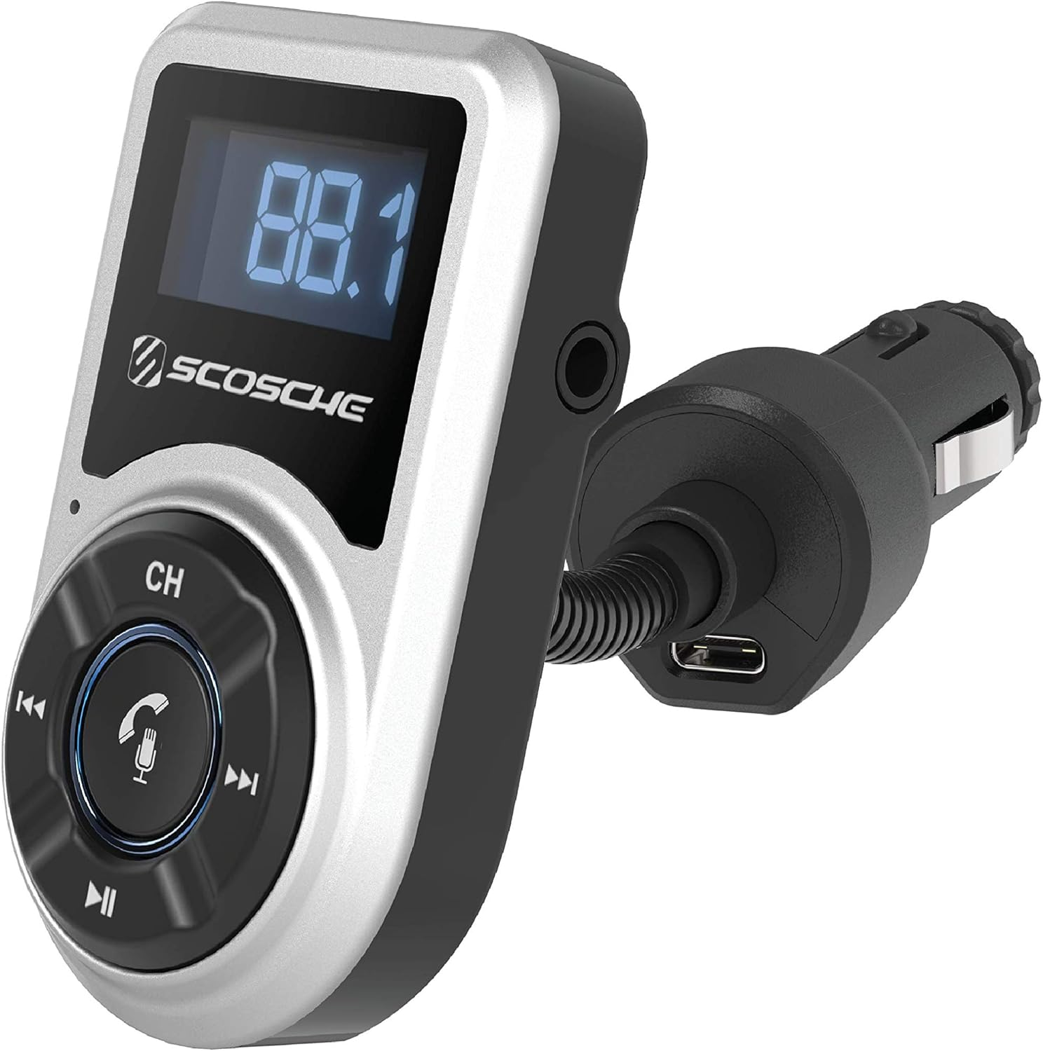 Scosche BTFM3 BTFREQ Universal Bluetooth Hands-Free Car Kit with Digital FM Transmitter and 10-Watt USB Car Charger - Black XL image number 1