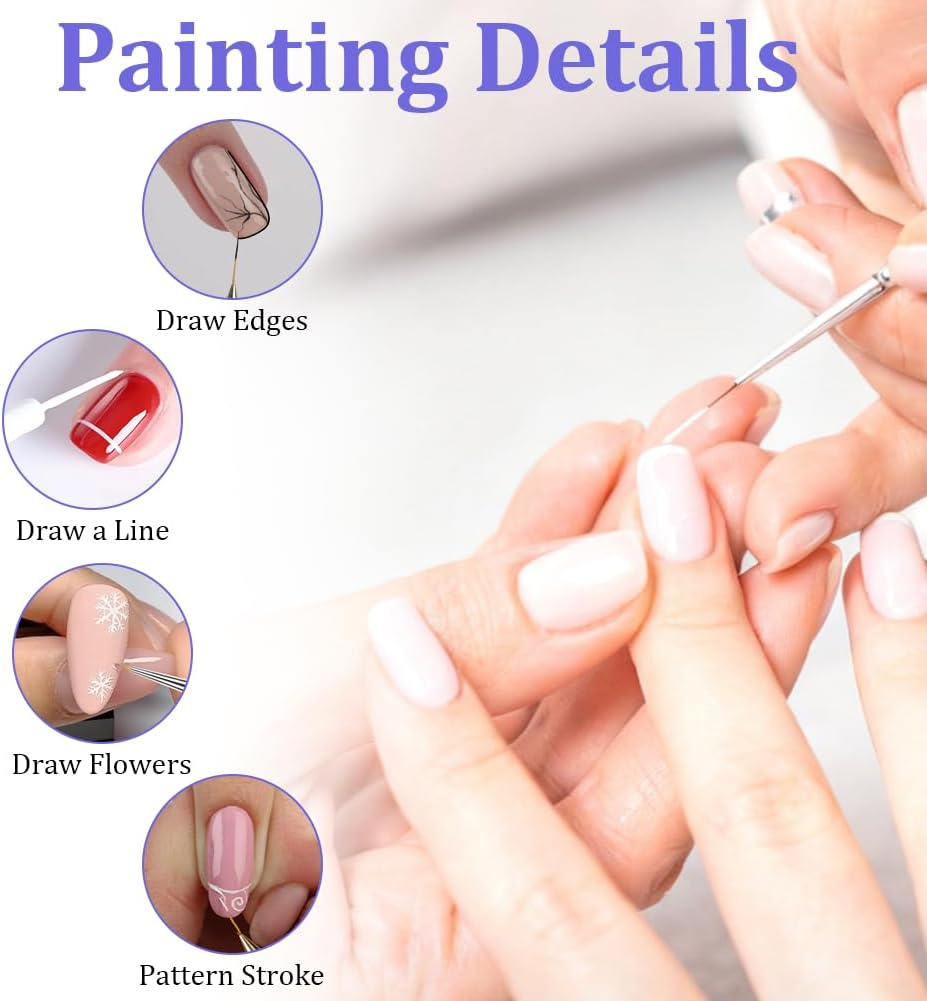 AYBUY Nail Polish Pen Set, 3 Pieces Nail Art Pen, DIY Line Nail Art, Graffiti, Art Beauty Decorating, Manicure Tools for Halloween, Christmas, Carnival (Purple) image number 1