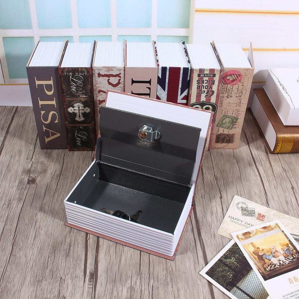 Book Safe Box, Portable Hidden Security Book Storage Case with Key Lock Travel Home Jewelry Passport Money Cash Secret Security Lock Box 18 X 11.5 X 5.5Cm / 7.09 X 4.53 X 2.17Inch image number 4
