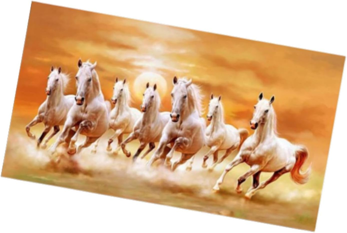 Perfk Seven Horses Picture Canvas Print 7 Running Horses Painting Wall Decor Gift Artwork Print Picture Painting for Wall Farmhouse, S image number 2