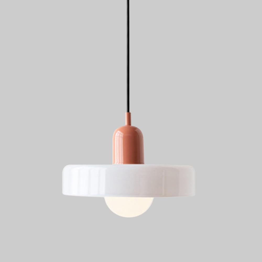 Nordic Hanging Light Glass Pendant Lighting Ceiling Fixture round Small Chandelier Ceiling Lamp Modern Single Suspended Lights for Dining Room Kitchen Island Cafe Bar Star of Light