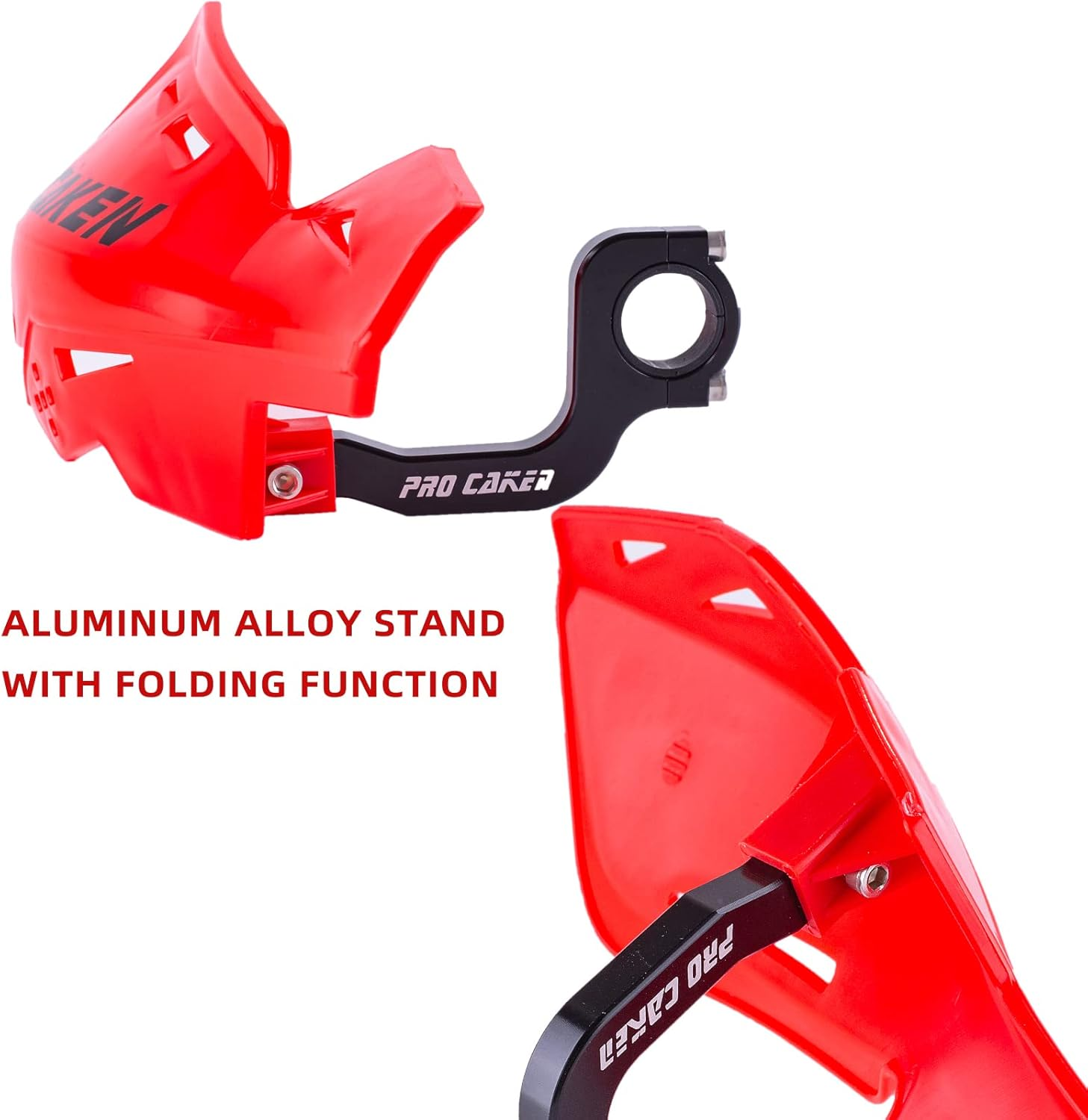 PRO CAKEN Universal 7/8" 22Mm and 1 1/8" 28Mm Handle Bar Hand Guards CNC Bracket for Dirt Bike Motocross ATV Scooter for CRF KLX KX LTR TRX SX SXF EXC XCW Grizzly Hawk 250 Bicycles-Red - Black image number 4