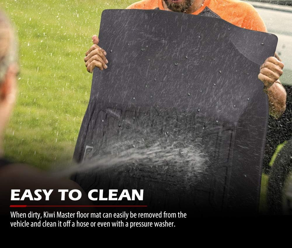 KIWI MASTER Car Floor Mat Fit for Hilux Dual Cab Auto 2016-ON - 3D TPE Anti-Slip Floor Mats Custom Fit Front & Rear Liner Waterproof, All Weather Protection image number 4