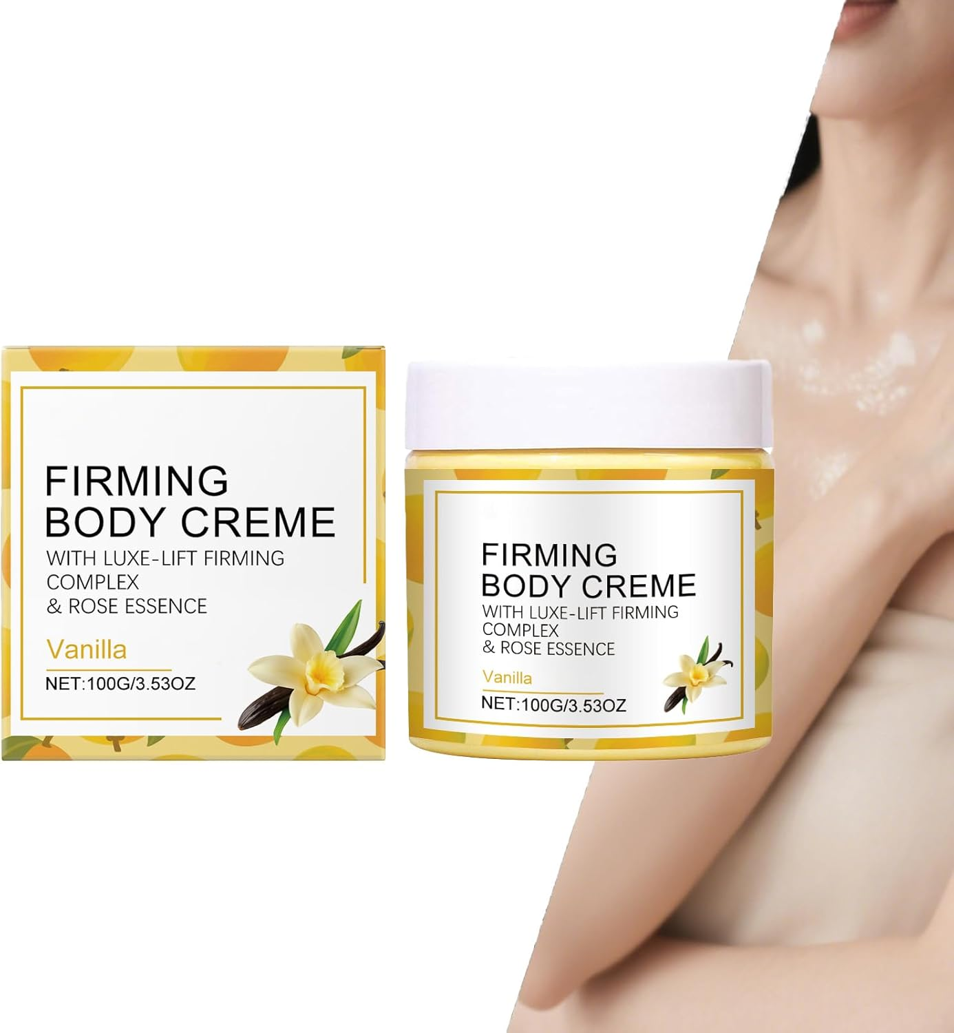 Firming Body Cream, Tightening and Lifting Neck Cream for Hydration and Wrinkle Reduction, Pistachio Lotion for Dry Skin, Nourishing Vanilla Scent, for Men and Women, Naked and Thriving (2PCS)