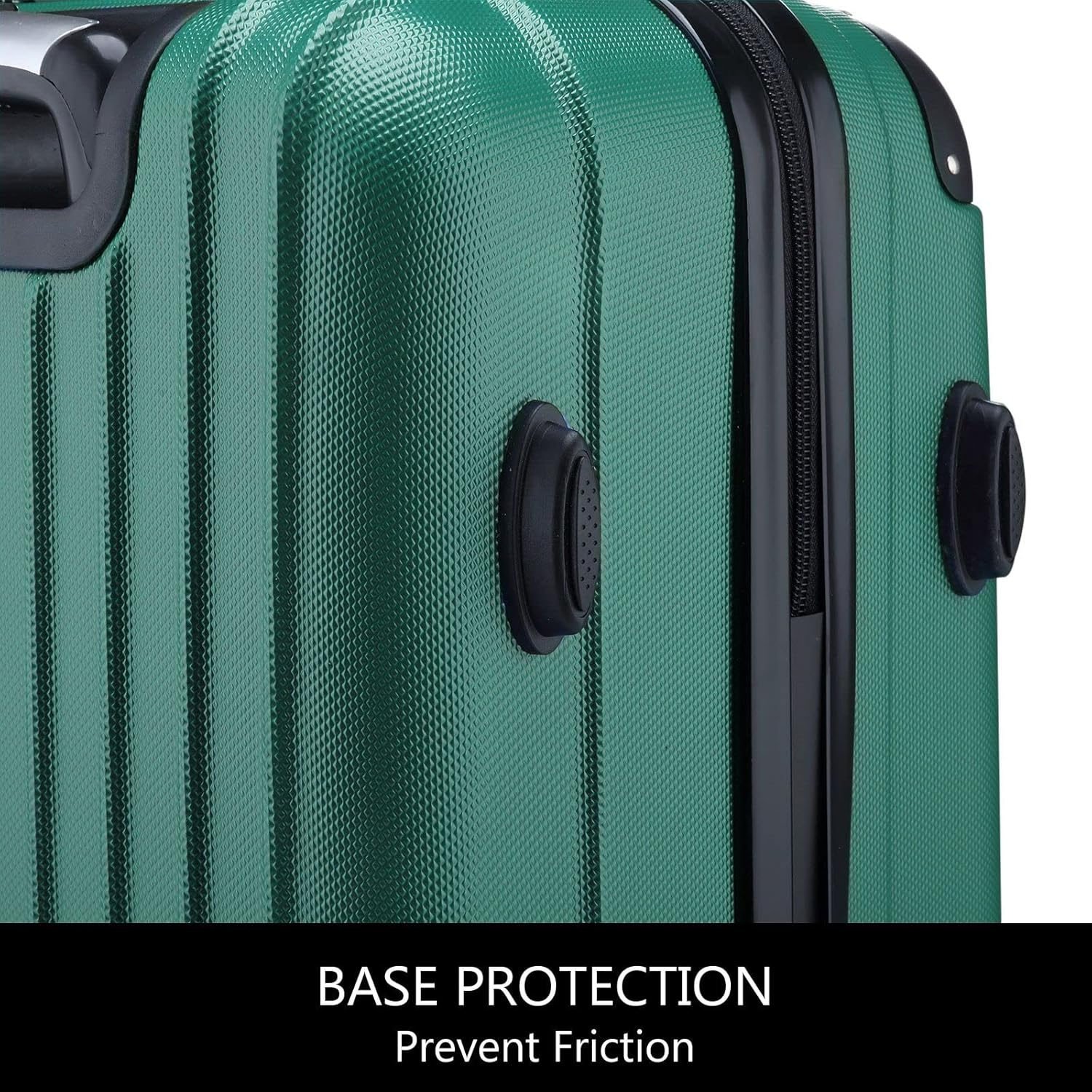 2 Piece Luggage Set Carry on Travel Suitcases Cabin Hard Shell Case Lightweight with Wheels Green image number 1