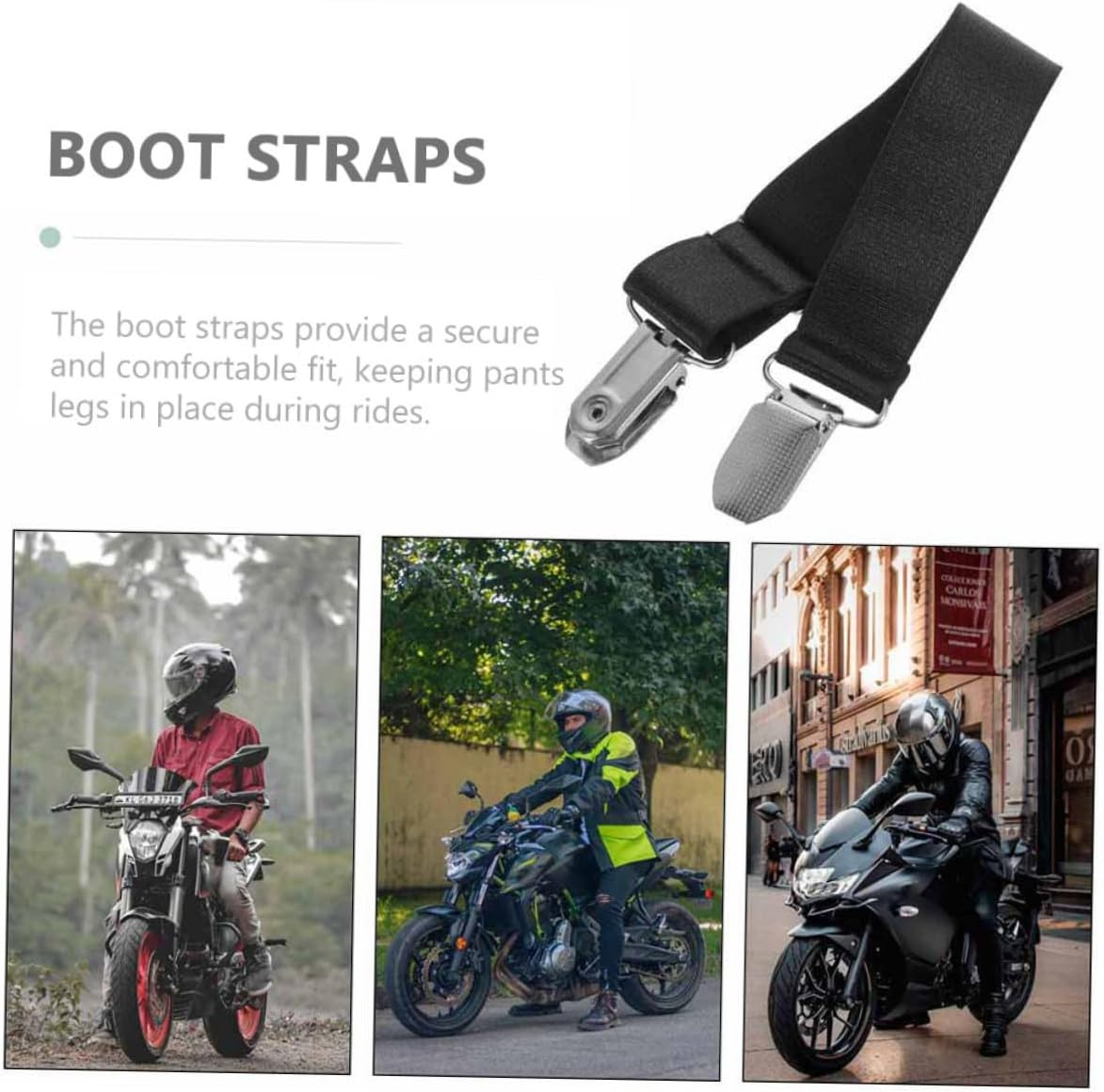 5Pcs Adjustable Elastic Boot Straps for Cycling and Motorcycle Riding Black Anti-Slip Pant Leg Clips Lightweight Multi-Purpose Ankle Straps for Women and Men Secure Fit for Outdoor image number 4