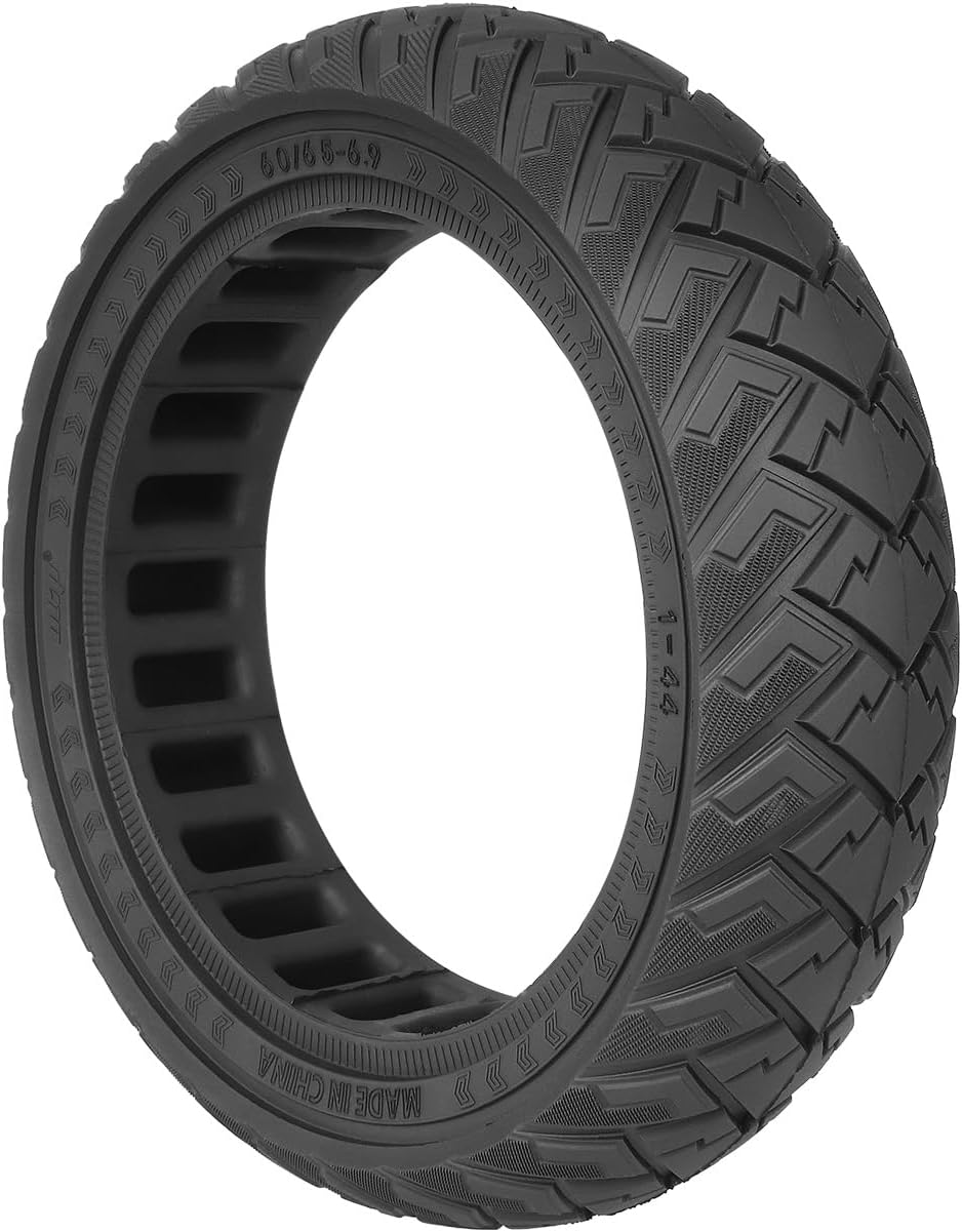 TREFAN 60/65-6.9 Solid Rubber Tyres, 10 Inch Off-Road Solid Tyres for Ninebot Max G2/G65 Electric Scooter, 10 Inch Solid Tyres Non-Slip Puncture Proof, Replacement Wheels Non-Pneumatic Tyres (Black, 1 image number 4