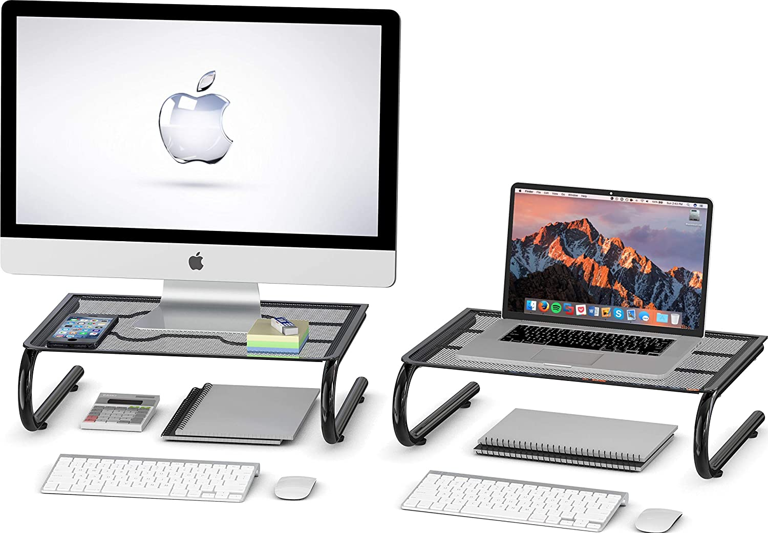 Simple Houseware 2 Pack Monitor Stand Riser, Mesh