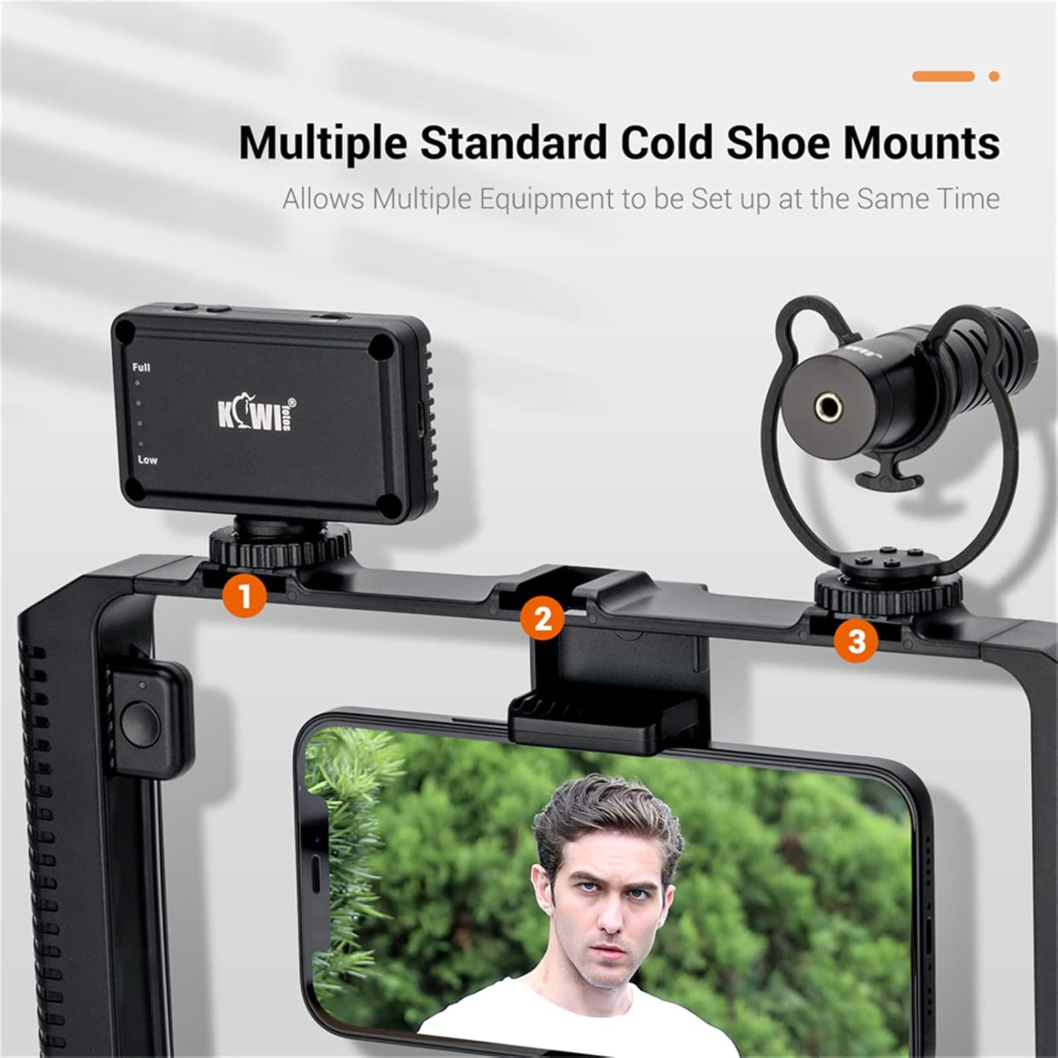 Smartphone Camera Video Recording Rig, Phone Vlogging Kit Filmmaking with Cold Shoe Mount, Cell Phone Stabilizer Grip Handheld Cage for Youtube Beginner,For Iphone 14 13 12 Pro Max, X,XS Max,Xr image number 6