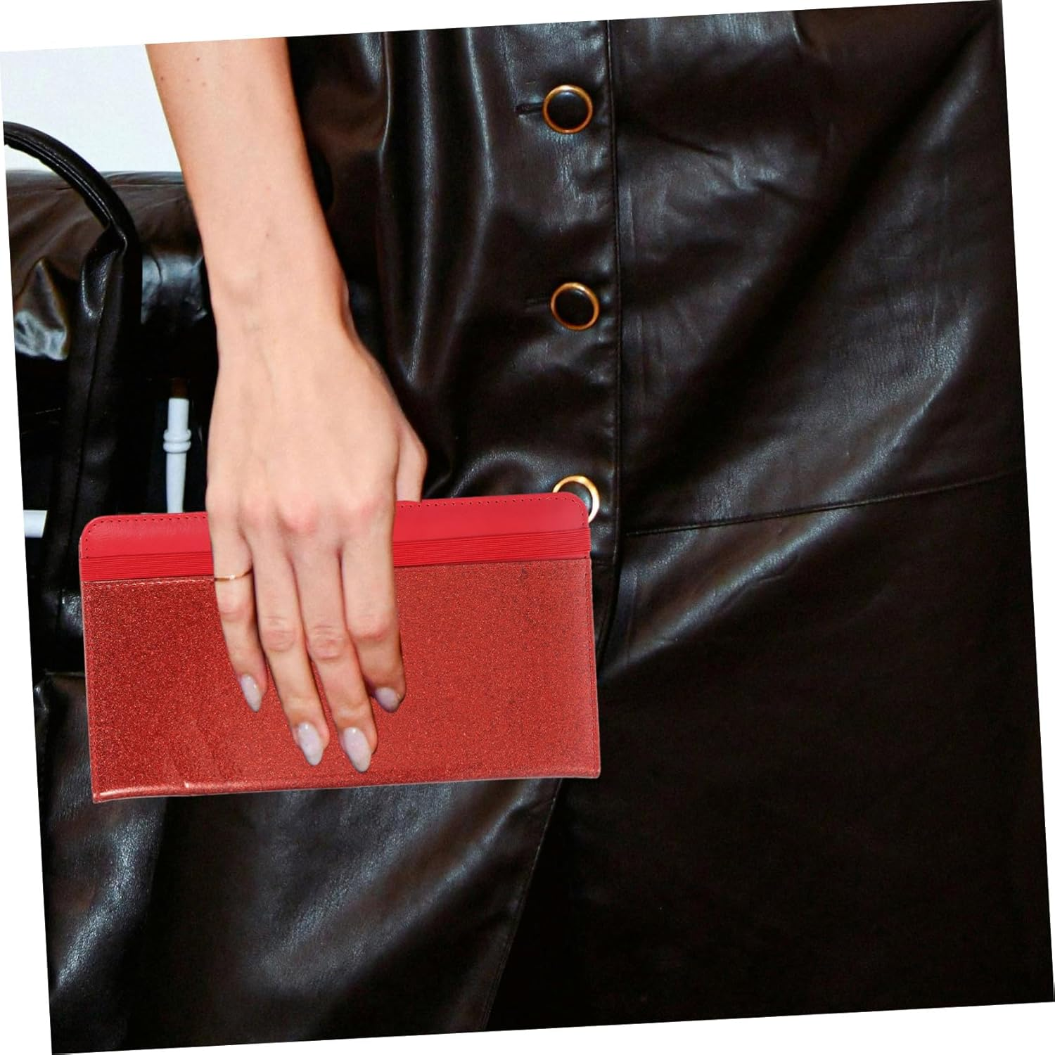 CATIEBYE Travel Passport Cover Card Organizer RFID Wallet for Women Compact Lightweight - Red image number 6