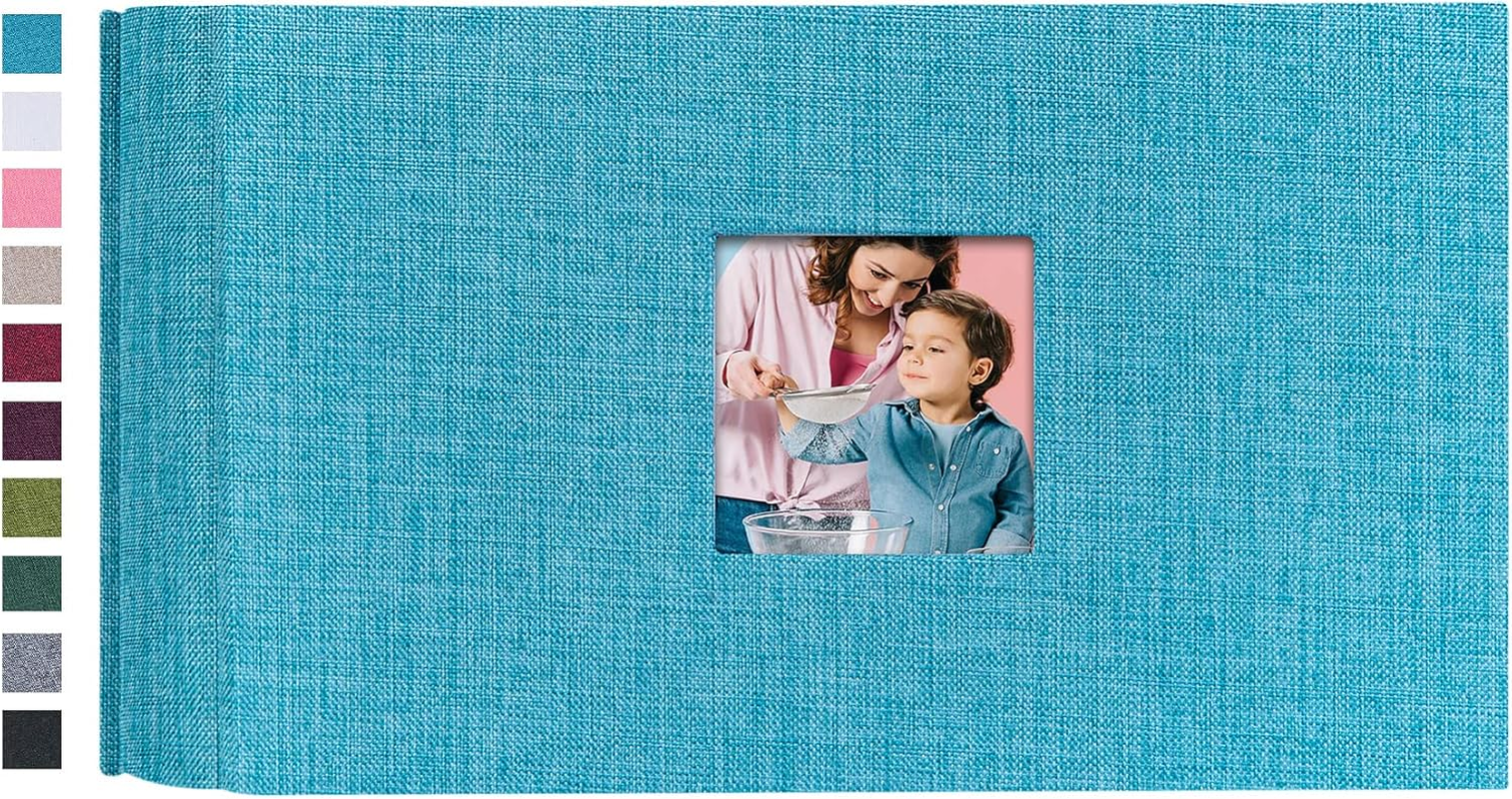 Mublalbum Small Photo Album 4X6 200 Photos Linen Cover Picture Book with Horizontal Pockets for Wedding Family Anniversary and Baby (Gray)