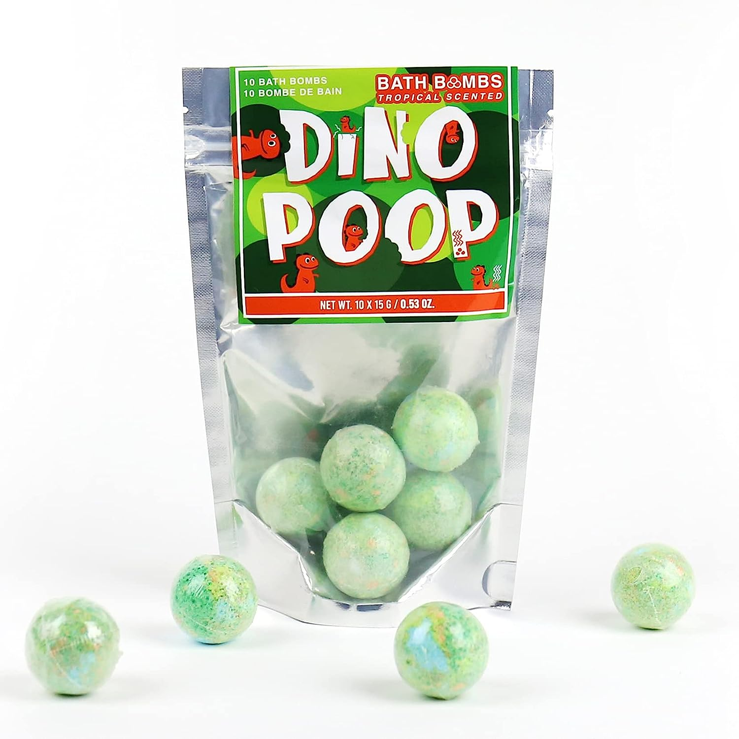 Gift Republic Dino Poop Bath Bombs, 20-Pack, 15G Each, Fun Fizzy Bath Bombs, Colourful and Bubbling Bath Soak, Humorous Kids&rsquo; Bath Time Treat, Novelty Bath Additive image number 2