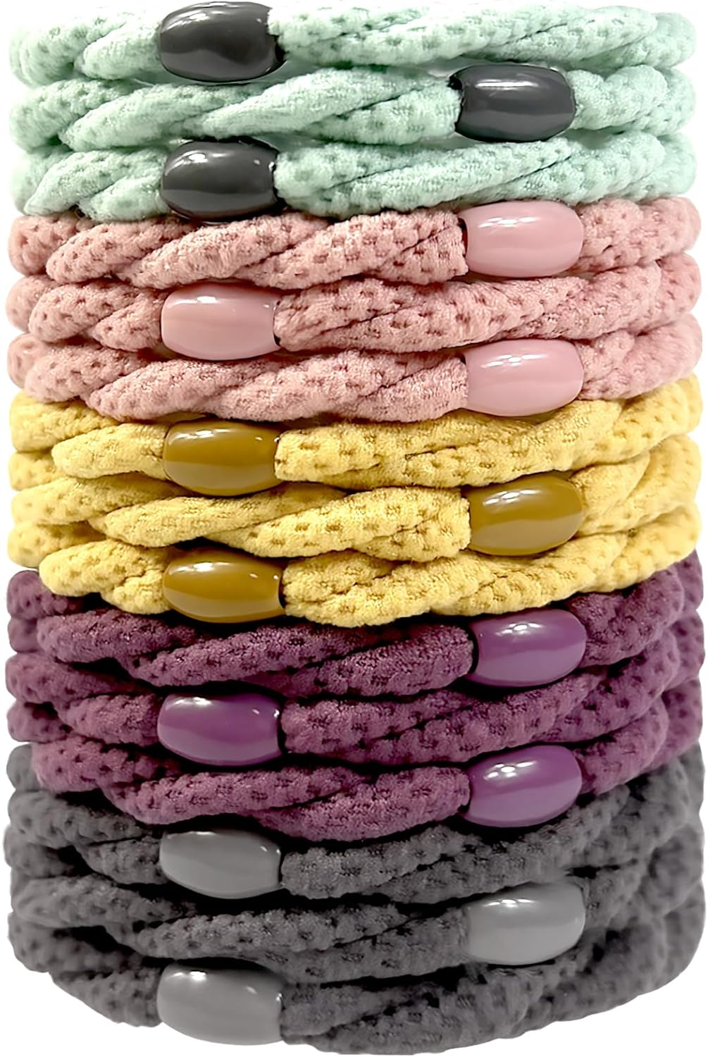 Sularpek Hair Bobbles Girls, Pack of 15 Hair Bobbles for Women, Elastic Braid Elastics, Colourful Hair Bands, Elastic Bands, Stylish Ponytail Holders for Women and Girls, Thick and Curly Hair