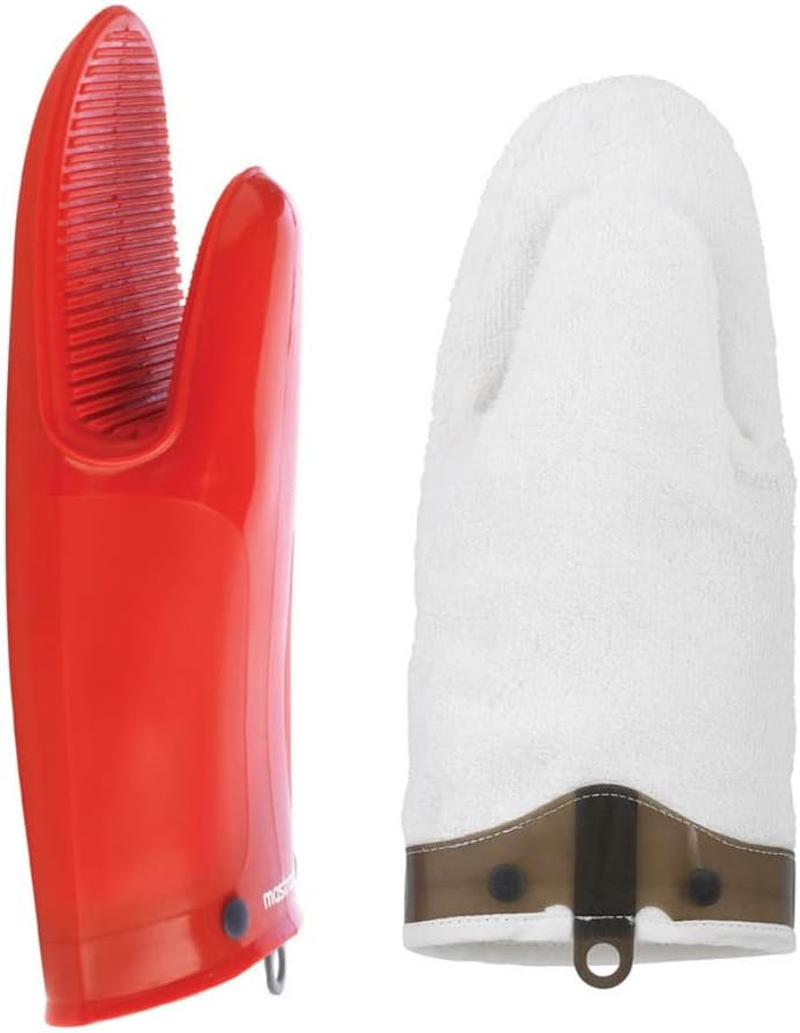 MASTRAD Gant Orka Tex - Oven Glove Made of Silicone and Cotton - Non-Slip Grooves - Very Durable and High Safety - Easy to Use; Washable, Comfortable, Ambidextrous, 140 X 40 X 292 Cm