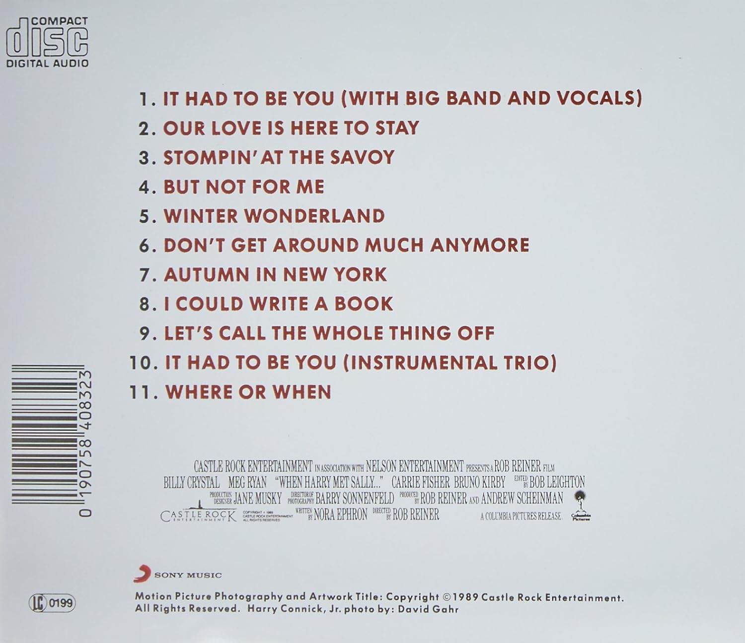 WHEN HARRY MET SALLY (MUSIC from the MOTION PICTURE) (GOLD SERIES) image number 1