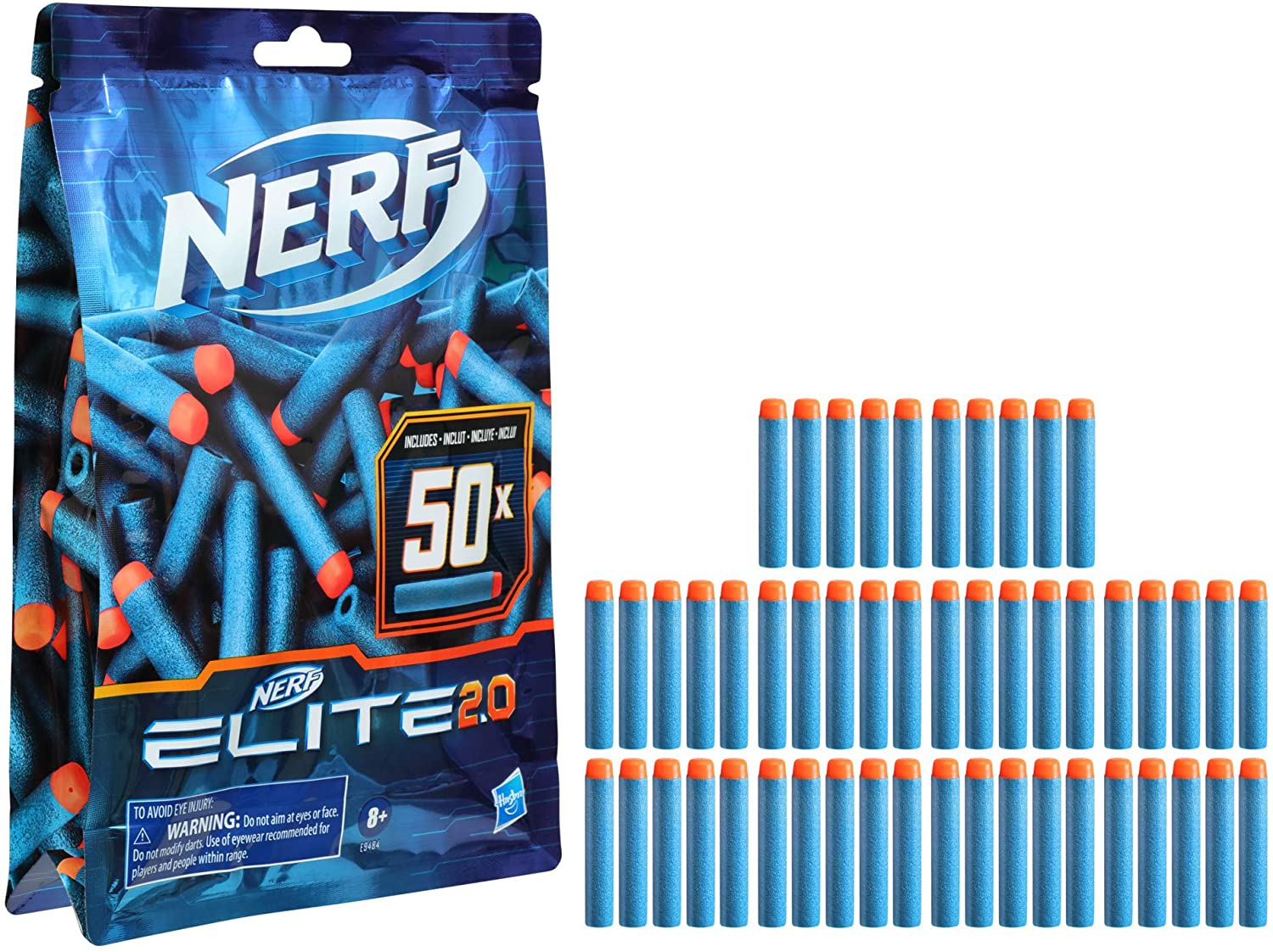 Nerf Elite 2.0 - 50 Dart Refill Pack - Compatible with All Nerf Elite Blasters - Outdoor Games and Toys for Kids - Boys and Girls - E9484 - Ages 8+ image number 3