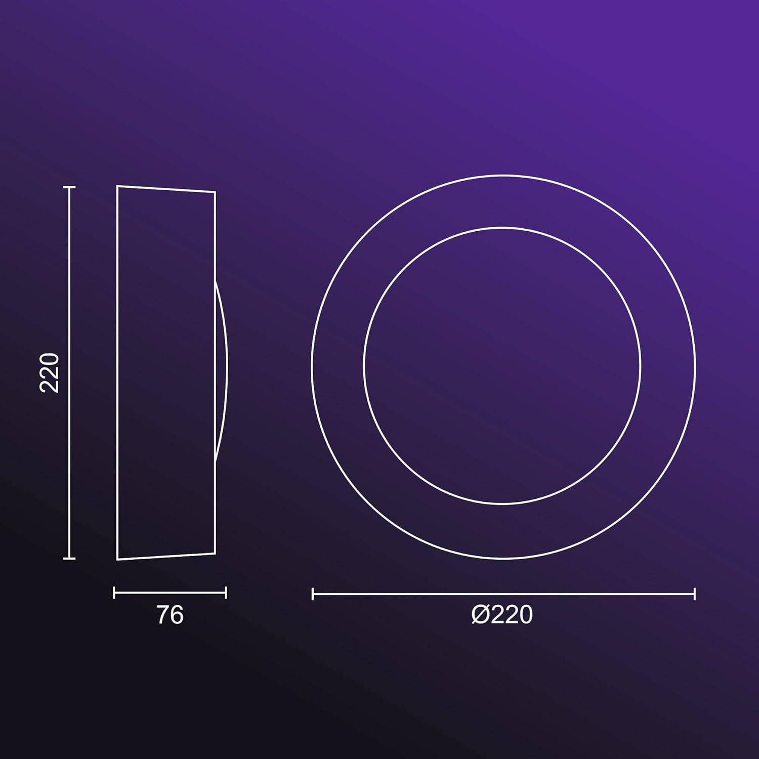 Philips Hue Daylo White & Colour Ambiance Smart LED Outdoor Wall Lighting, for Home Garden, Patio. [Black] Compatible with Alexa, Google Assistant and Apple Homekit - Inox image number 2