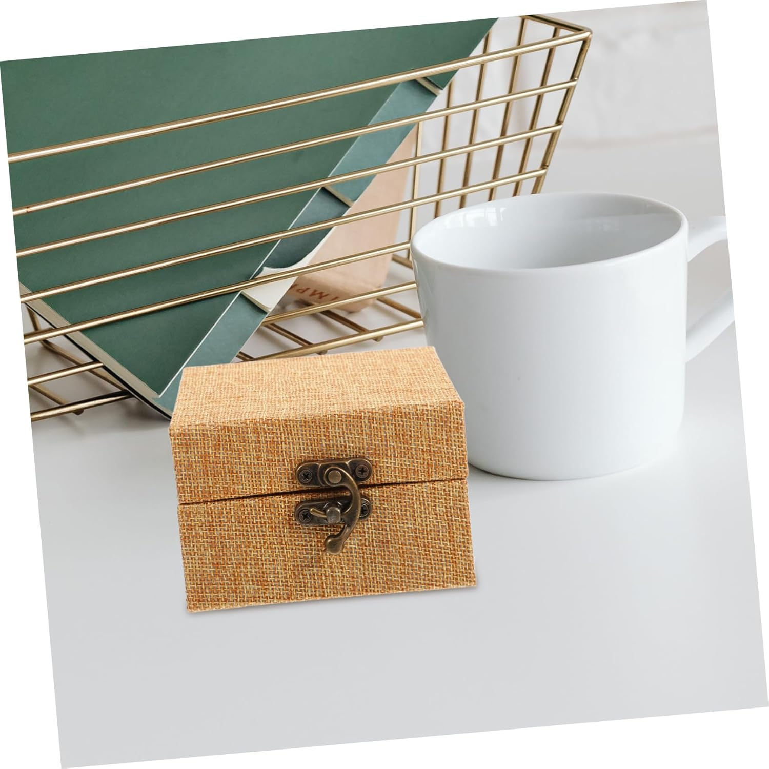 Ink Paste Box Trinket Organizer Wooden Treasure Chest Small Keepsake Box image number 3