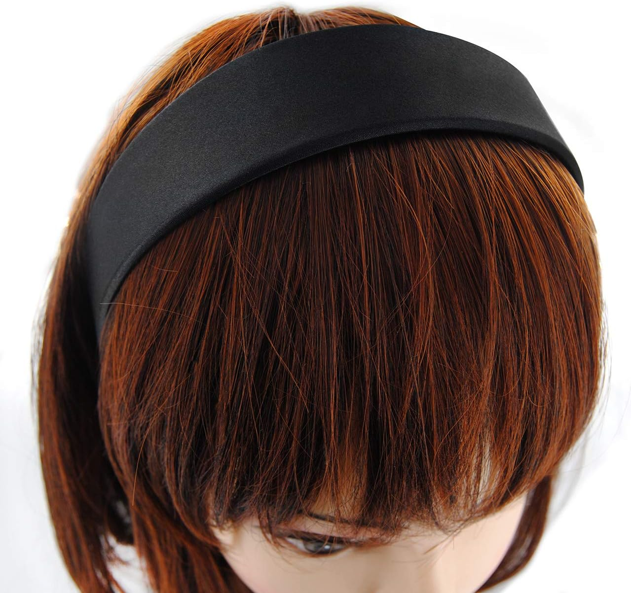 Axy HRK1 Wide Satin Covered Hair Band Vintage Classic Look Hair Band Headband (Earth Orange)