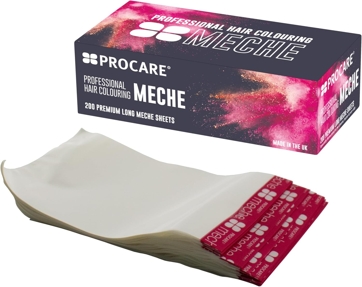 Procare 200X Long Meche Strips (100Mm X 192Mm) - Hair Meche Strips to Use as Foil Alternative. Salon & Styling Equipment. Hair Accessories for Professional Use. image number 1