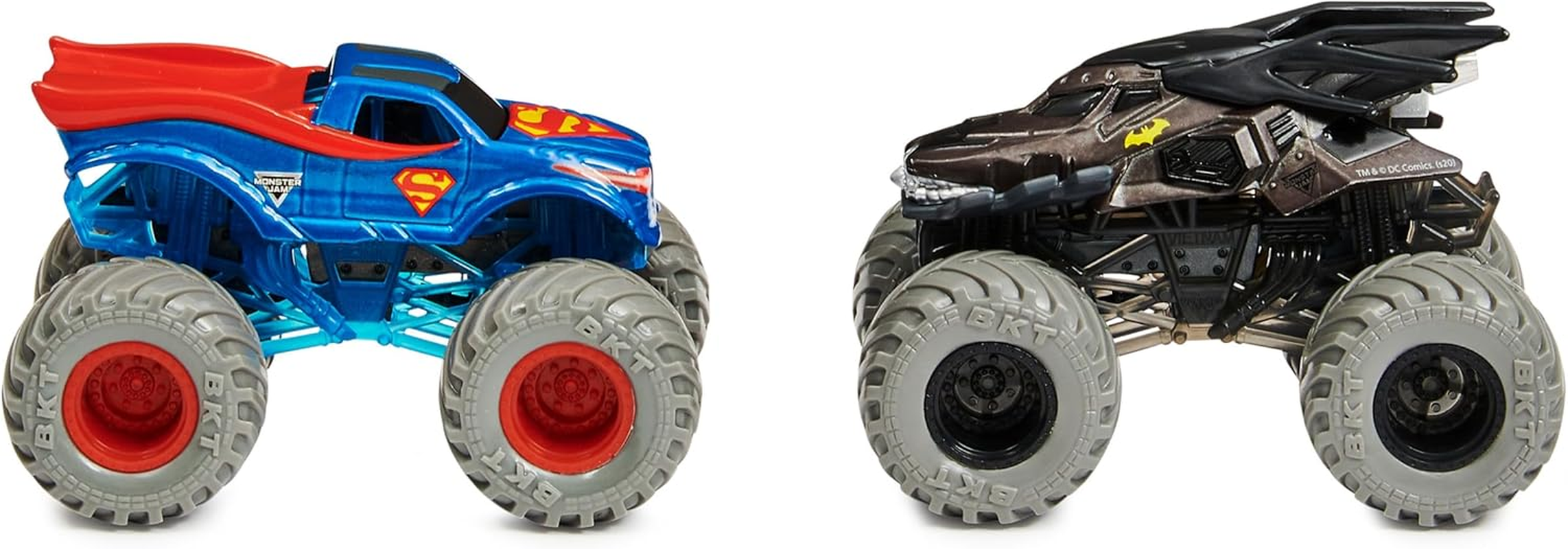 Monster Jam 2020 "Reveal the Steel Color Change 1:64 Scale Diecast 2-Pack: Batman and Superman