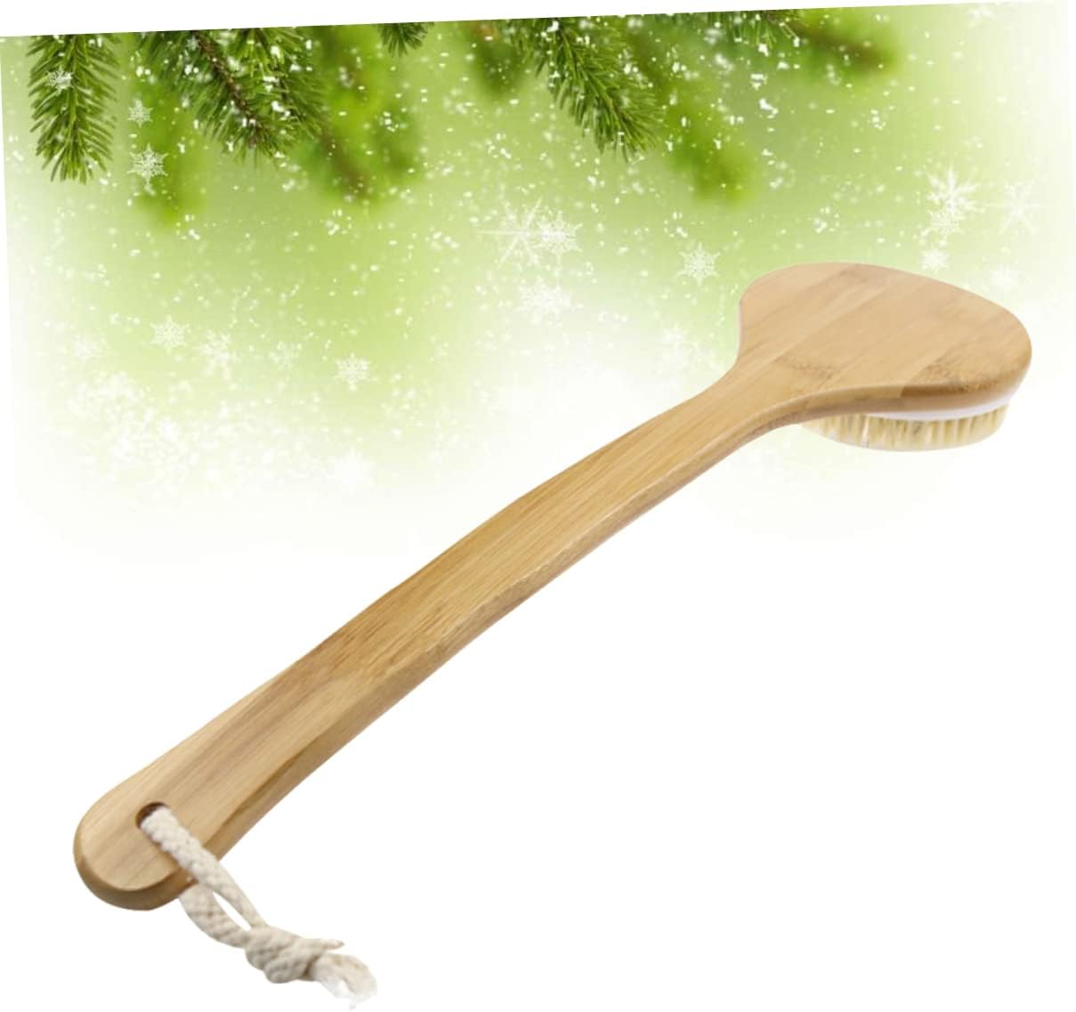 Minkissy Bamboo Handle Bathing Brush Ppr Soft Beads Back Scrubber for Shower Exfoliation S image number 2