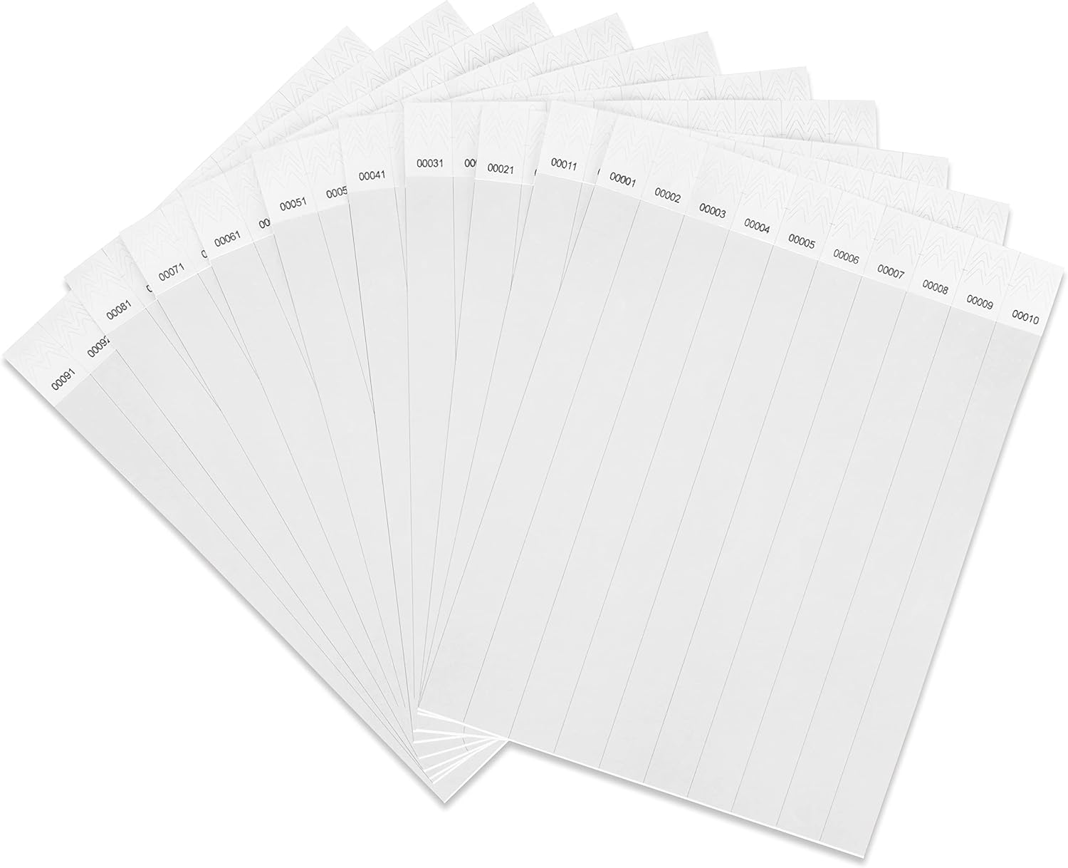 DGBDPACK 100 Pcs Wristbands, 1-100 Consecutive Numbers Waterproof Tearproof and Printable Wrist Straps Admission Bracelets Tickets (Assorted)