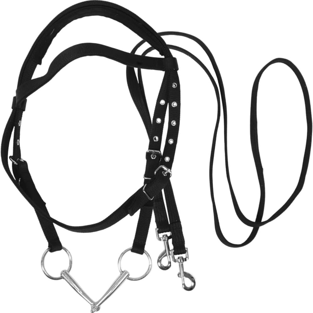 Nylon Halter for Horses,Large Size Black Sturdy Rope Halter Easy to Use,Optimal Horse Training Companion,Quick Change Design,With Adjustable Horse Reins,For Training and Riding Horse Tack Western image number 3