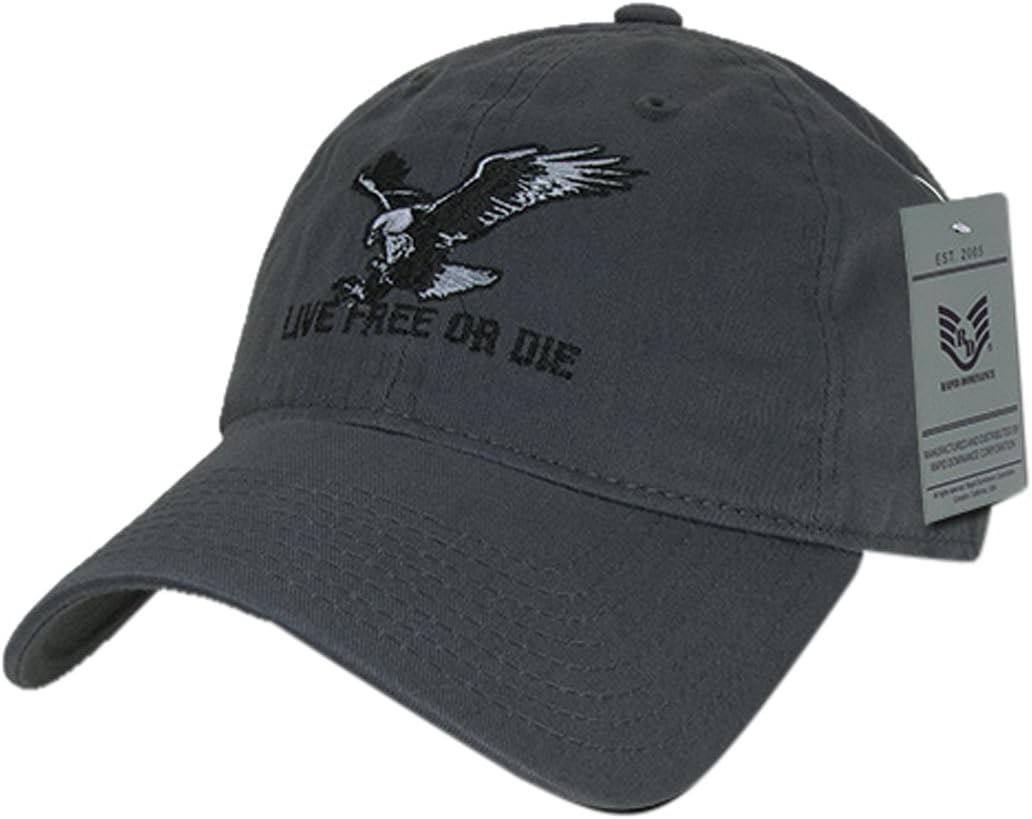Rapiddominance Relaxed Graphic Cap with Live Free or Die
