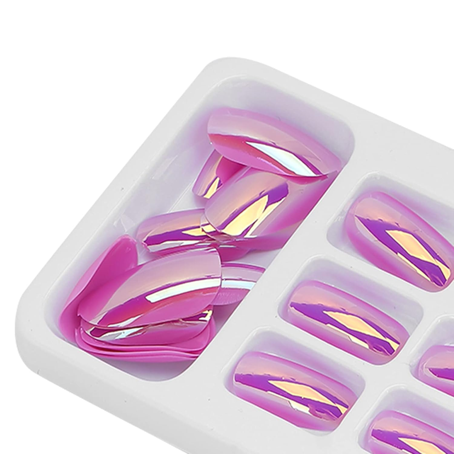 Brilhante 24 Pe&ccedil;as De 24 Pe&ccedil;as Caix&otilde;es Longos Unhas Artificiais Falsas Para Mulheres Unhas Merodeio 12 Tamanhos (LG07) image number 3