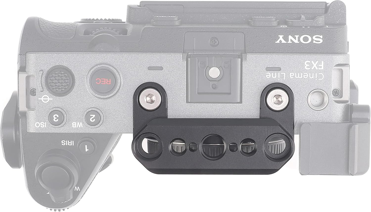 Fotga FX3 FX30 Adapter Mount Plate Top Adapter Plate with 1/4"-20 3/8"-16 Hole with Arri Location Hole + NATO Rail Mount for Sony FX2 FX3 FX3A FX30 ILME-FX30 Cinema Camera Top Handle image number 2