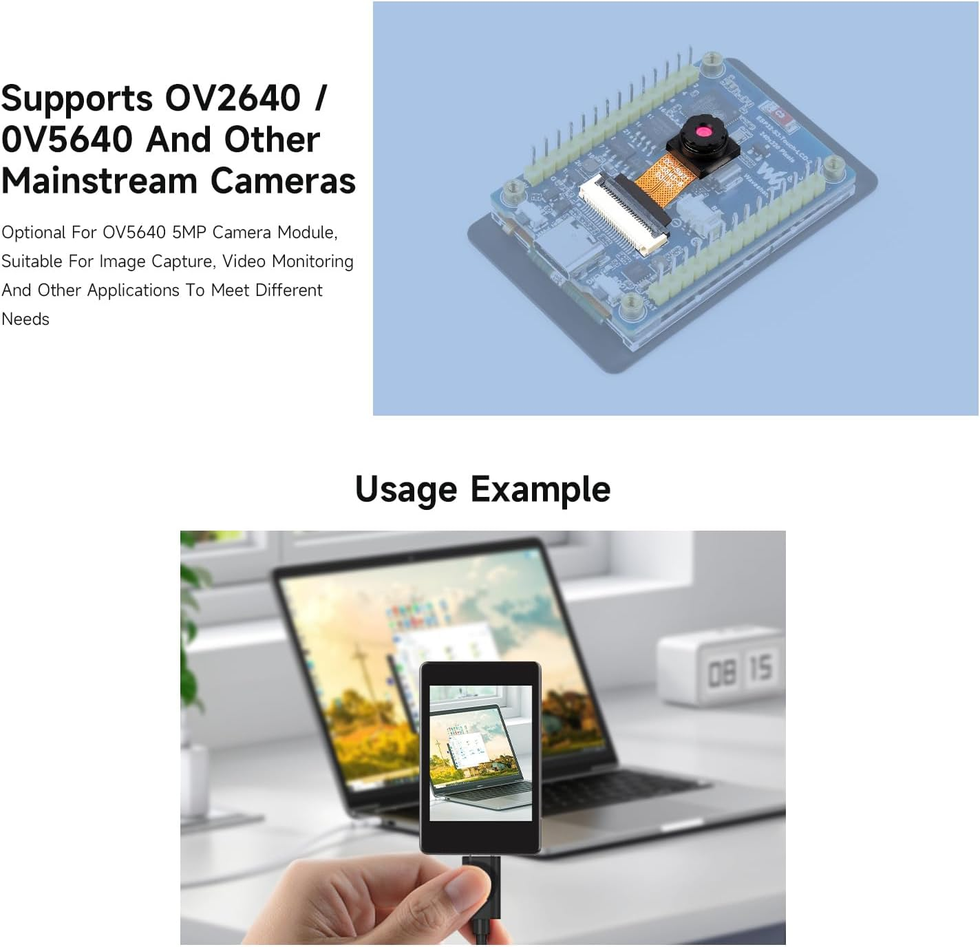 Waveshare ESP32-S3 2Inch Capacitive Touch Display Development Board, 240&times;320 Pixels, IPS Panel, 32-Bit LX7 Dual-Core Processor, up to 240Mhz Frequency, NOT Include OV560 Camera image number 6