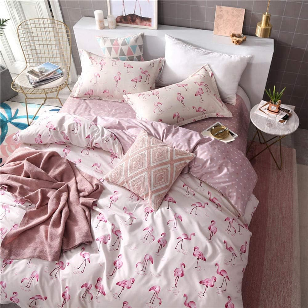 Solstice Home Bedding Sets Textile Pink Flamingo Love Girls Adult Teen Linen 3/4Pcs Duvet Quilt Cover Pillowcase Bed Sheet Queen|Bedding Sets| image number 4