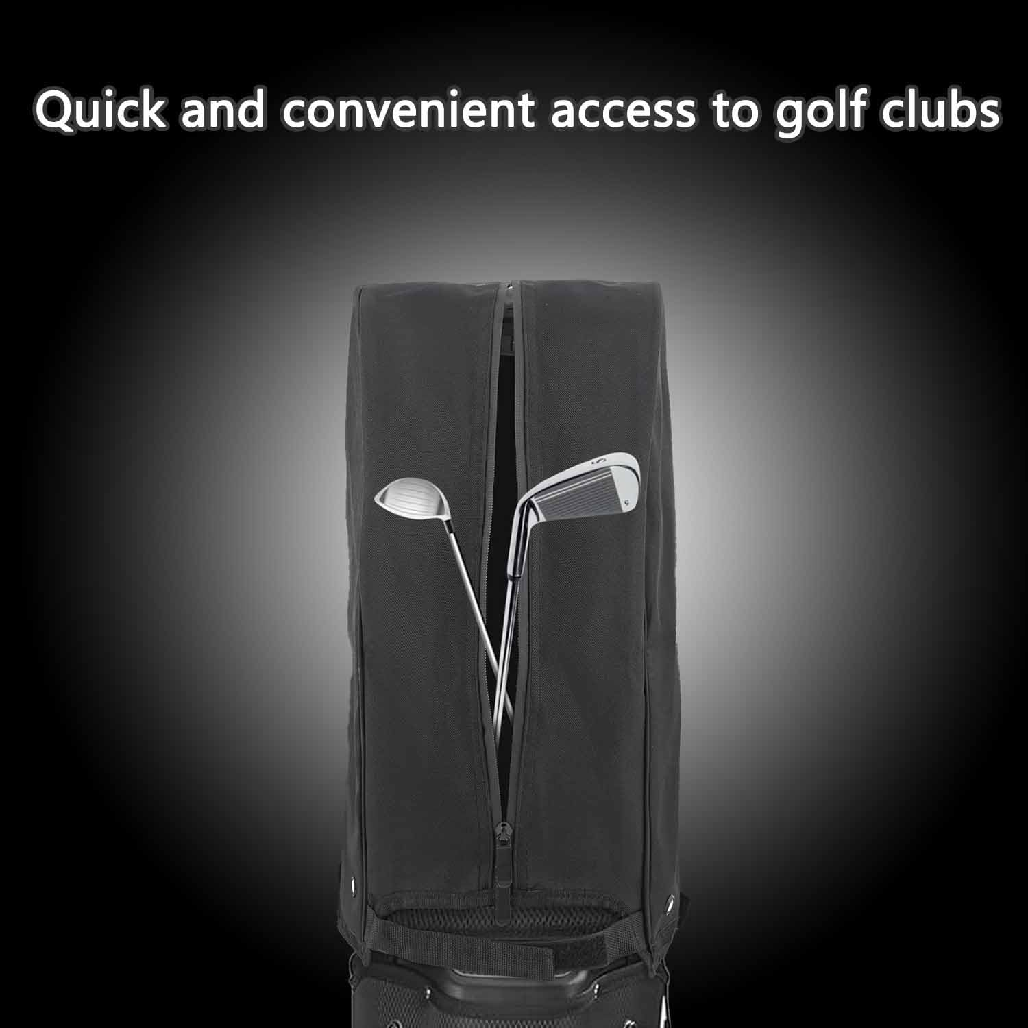 Roczential Golf Bag Cover of Waterproof, Universal Golf Cart Rain Hood for Push Trolley & Tour Bags - Windproof Black Polyester Travel Cover for Men Women