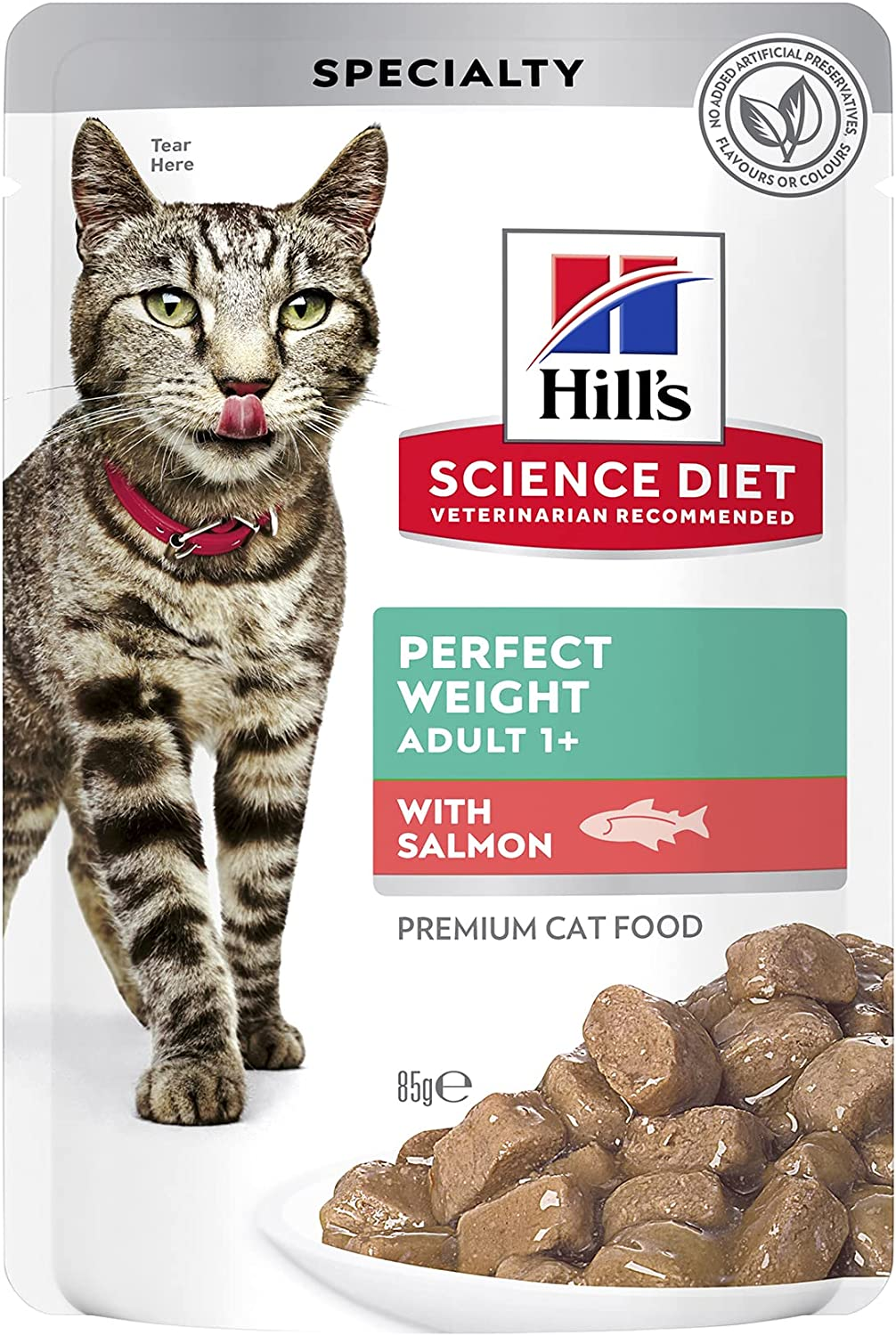 Hill'S Science Diet Adult Wet Cat Food, Perfect Weight Salmon, 85G, 12 Pack, Cat Food Pouches