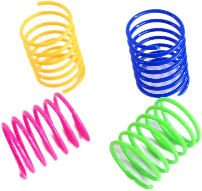 Cat Spring Toys, 32Pcs Colorful Plastic Coils Kittens Supplies Spiral Springs Coil Springs for Cats Kittens image number 2